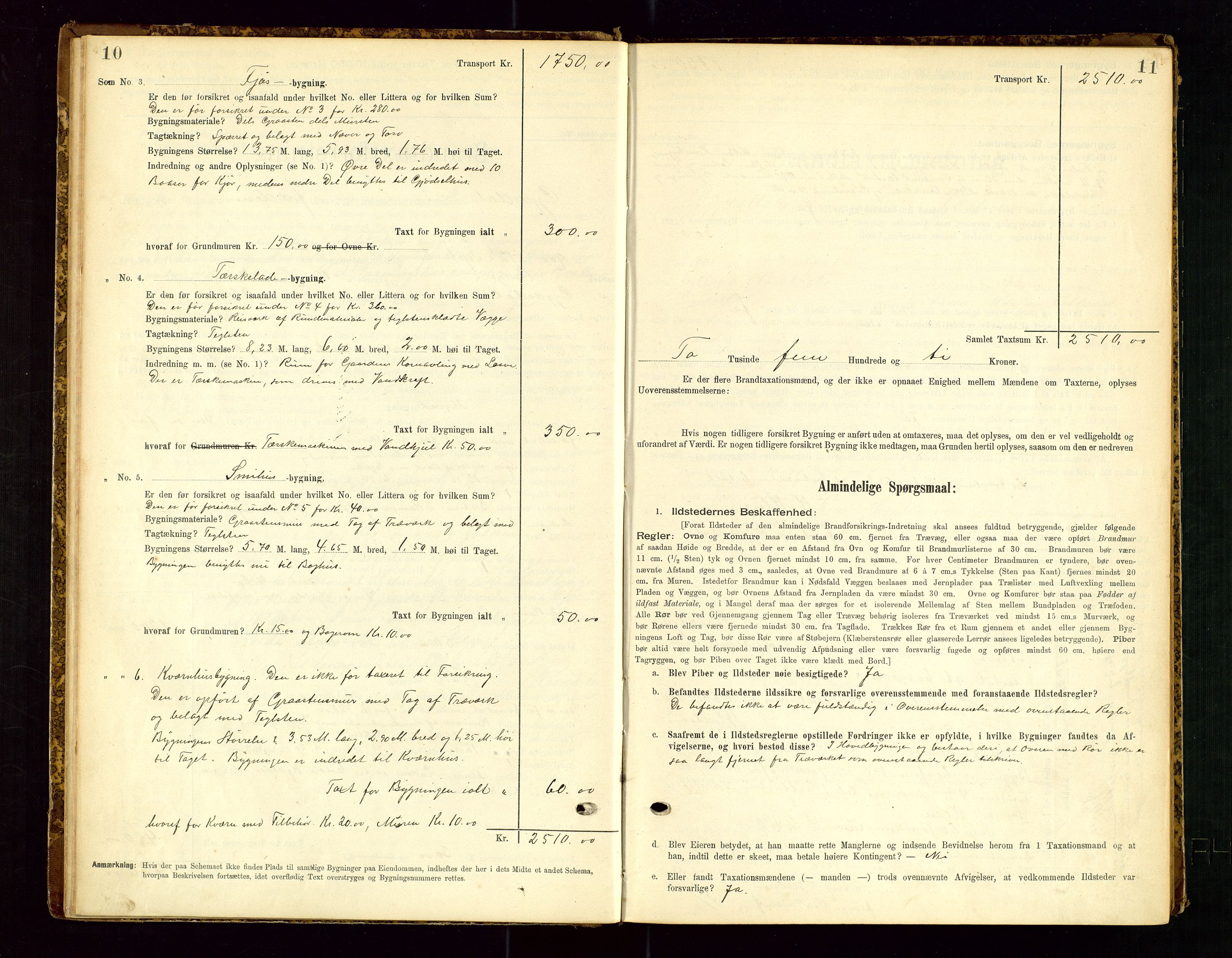 Gjesdal lensmannskontor, SAST/A-100441/Go/L0007: Branntakstskjemaprotokoll, 1894-1937, p. 10-11