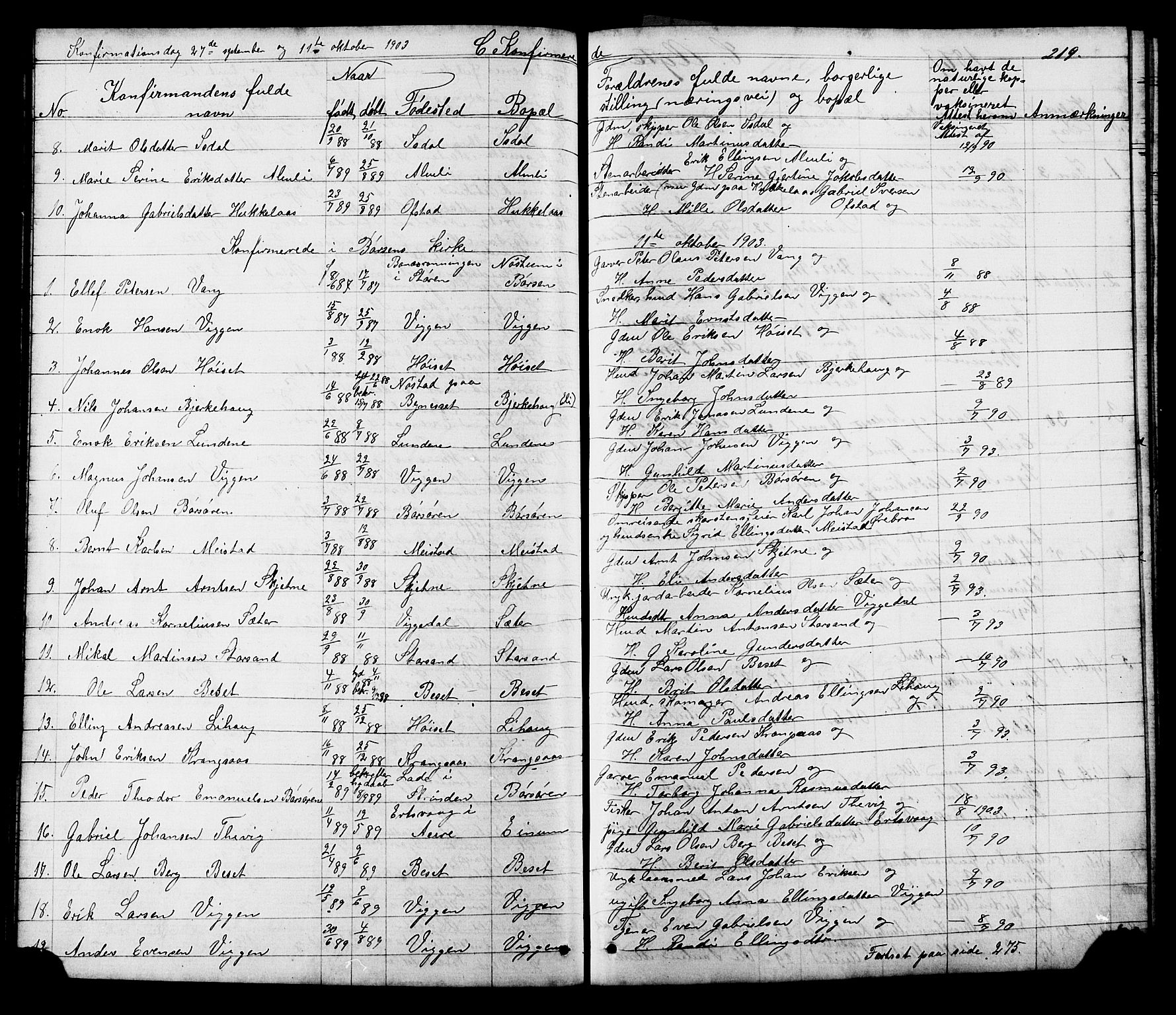 Ministerialprotokoller, klokkerbøker og fødselsregistre - Sør-Trøndelag, SAT/A-1456/665/L0777: Parish register (copy) no. 665C02, 1867-1915, p. 219