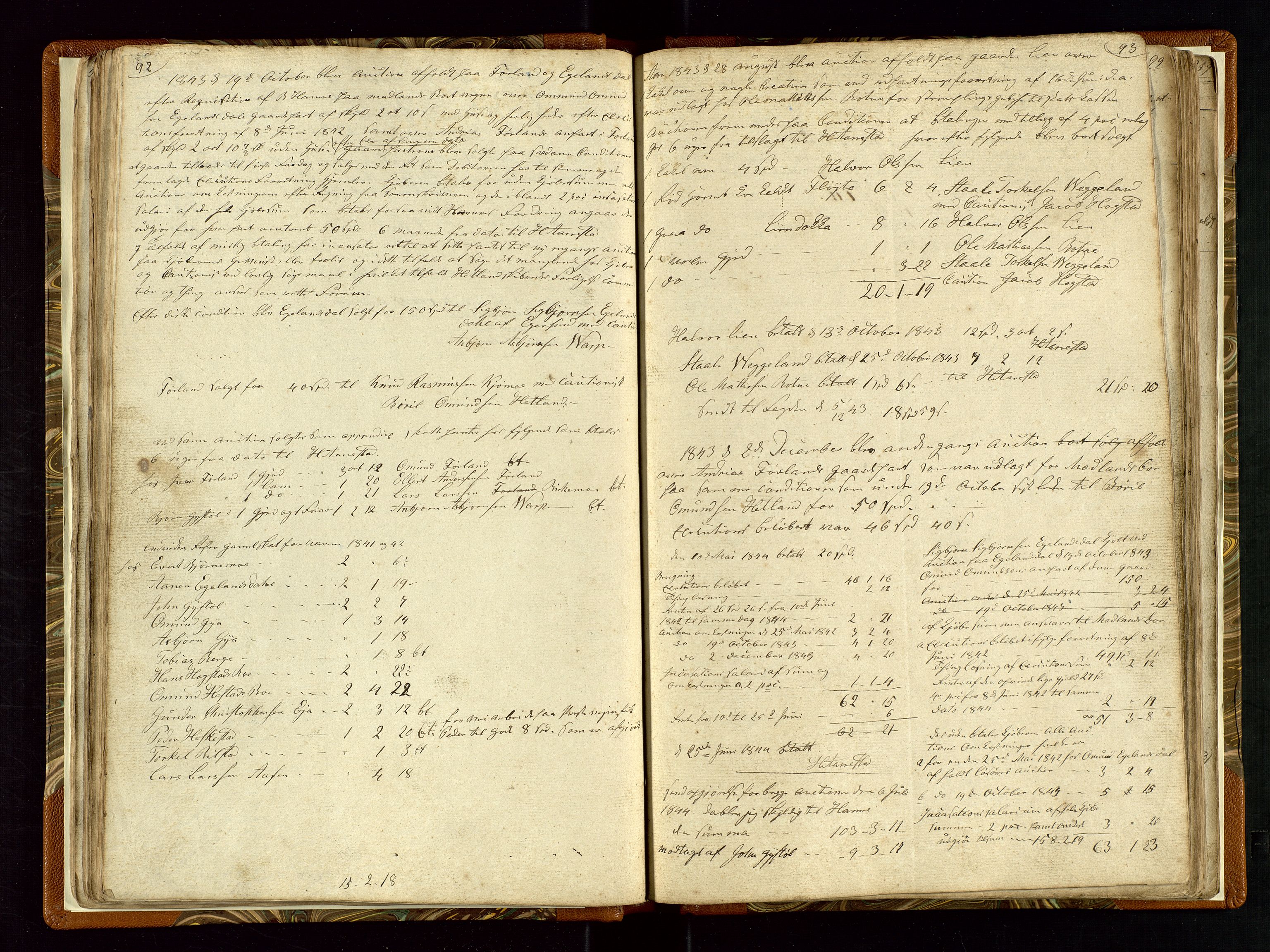 Helleland lensmannskontor, AV/SAST-A-100209/Ya/L0003: Diverseprotokoll, 1842-1960, p. 92-93