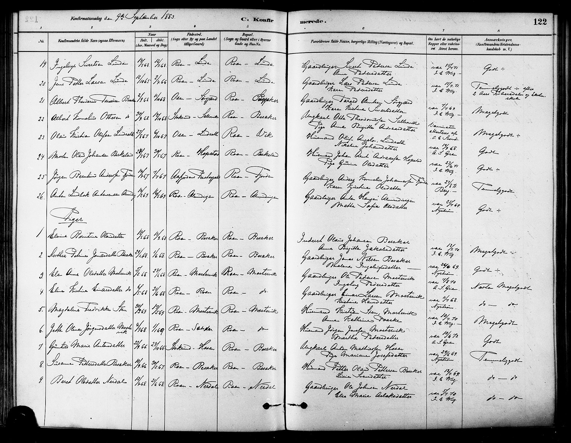 Ministerialprotokoller, klokkerbøker og fødselsregistre - Sør-Trøndelag, AV/SAT-A-1456/657/L0707: Parish register (official) no. 657A08, 1879-1893, p. 122