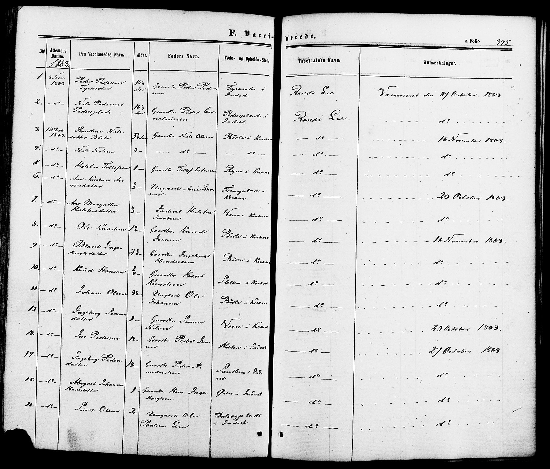 Kvikne prestekontor, SAH/PREST-064/H/Ha/Haa/L0006: Parish register (official) no. 6, 1863-1886, p. 375