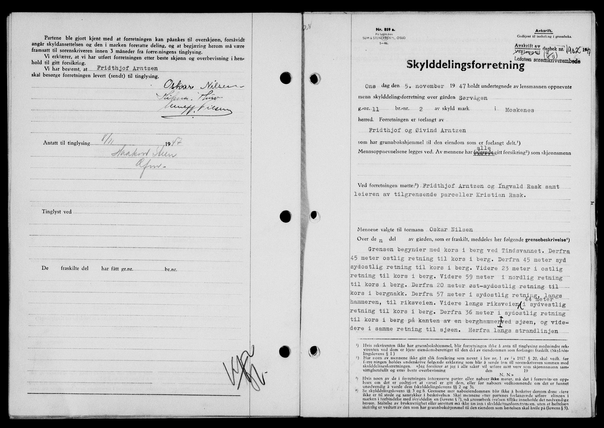 Lofoten sorenskriveri, SAT/A-0017/1/2/2C/L0017a: Mortgage book no. 17a, 1947-1948, Diary no: : 1902/1947