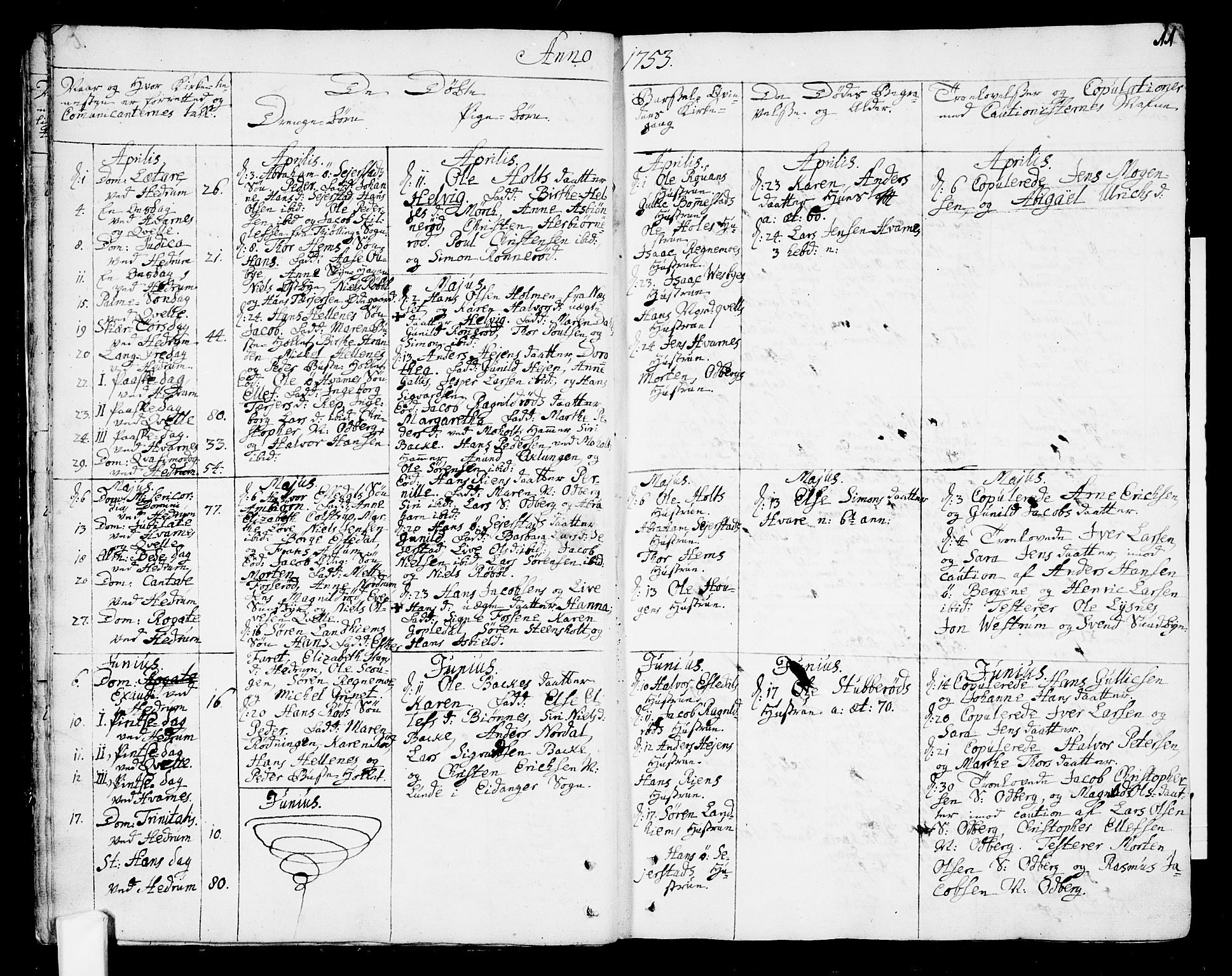 Hedrum kirkebøker, AV/SAKO-A-344/F/Fa/L0001: Parish register (official) no. I 1, 1751-1785, p. 11