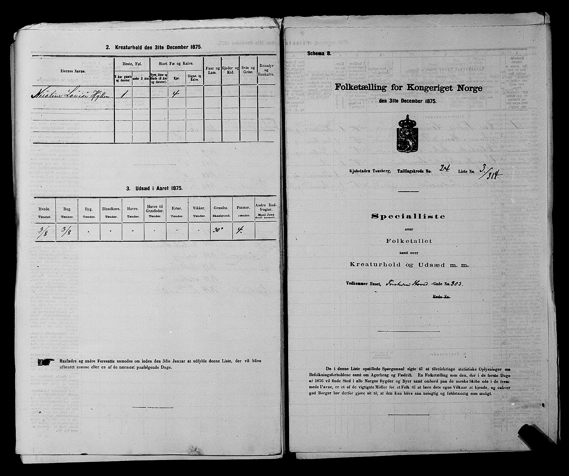 SAKO, 1875 census for 0705P Tønsberg, 1875, p. 766