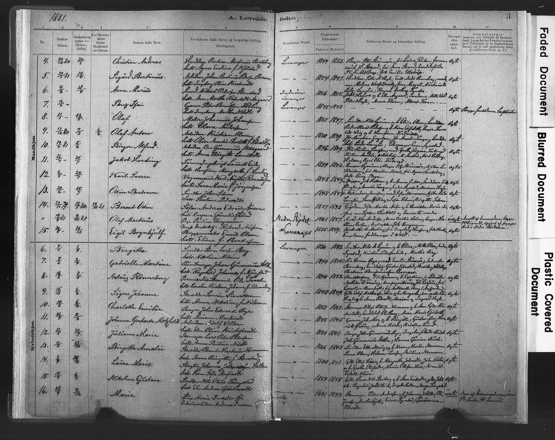 Ministerialprotokoller, klokkerbøker og fødselsregistre - Nord-Trøndelag, SAT/A-1458/720/L0189: Parish register (official) no. 720A05, 1880-1911, p. 3