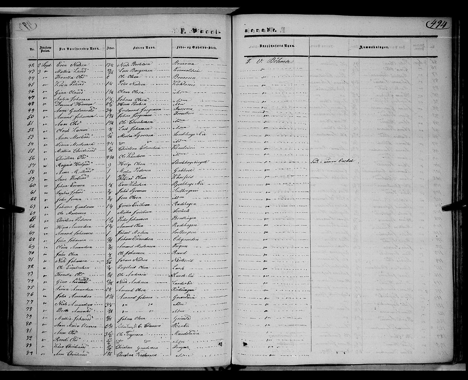 Gausdal prestekontor, AV/SAH-PREST-090/H/Ha/Haa/L0008: Parish register (official) no. 8, 1850-1861, p. 494