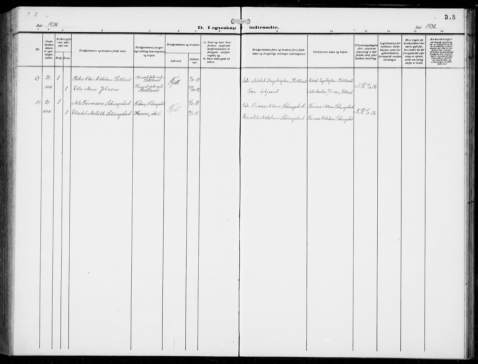 Fjell sokneprestembete, AV/SAB-A-75301/H/Hab: Parish register (copy) no. A  6, 1918-1936, p. 318