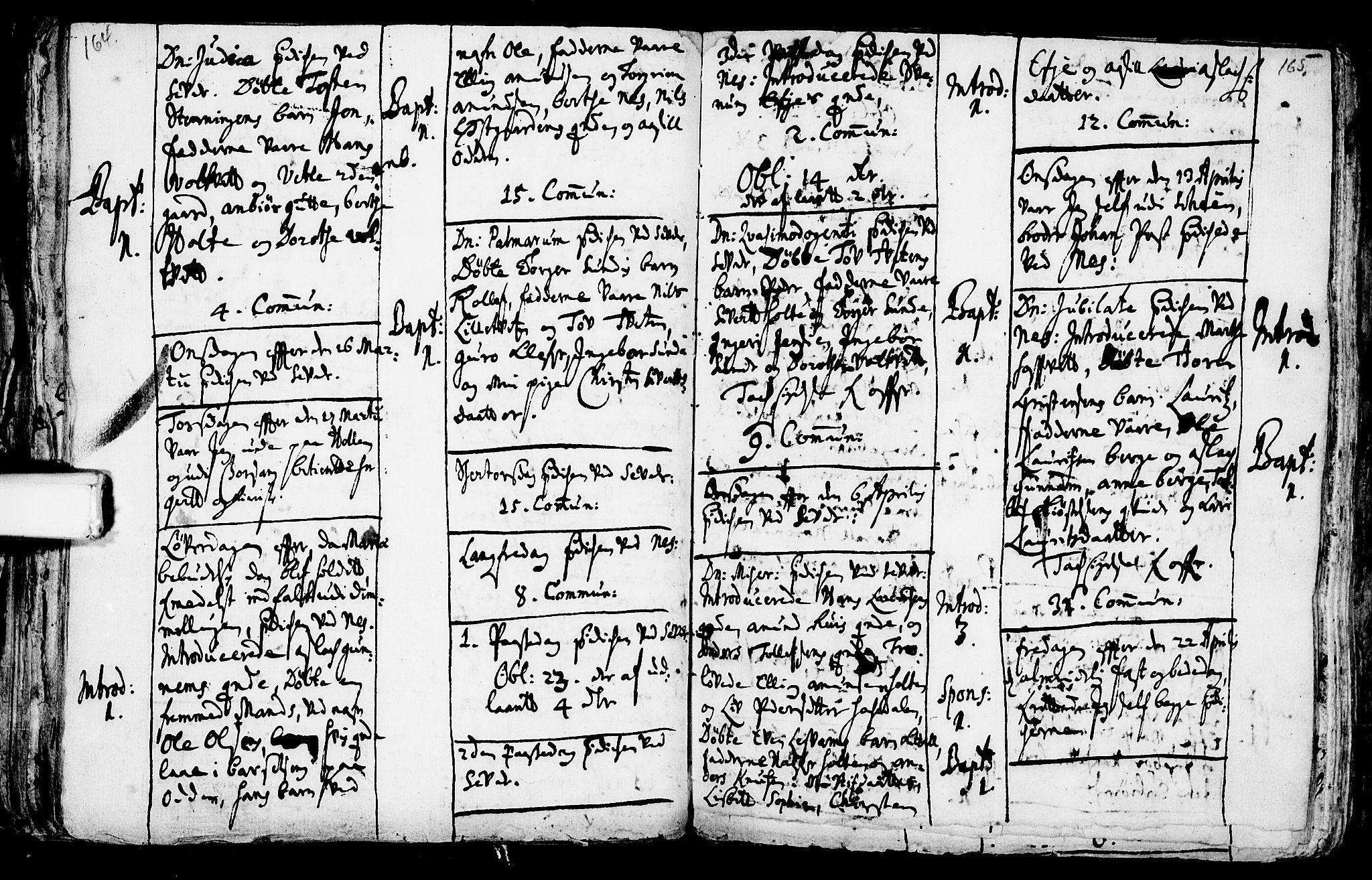 Sauherad kirkebøker, SAKO/A-298/F/Fa/L0002: Parish register (official) no. I 2, 1681-1720, p. 164-165