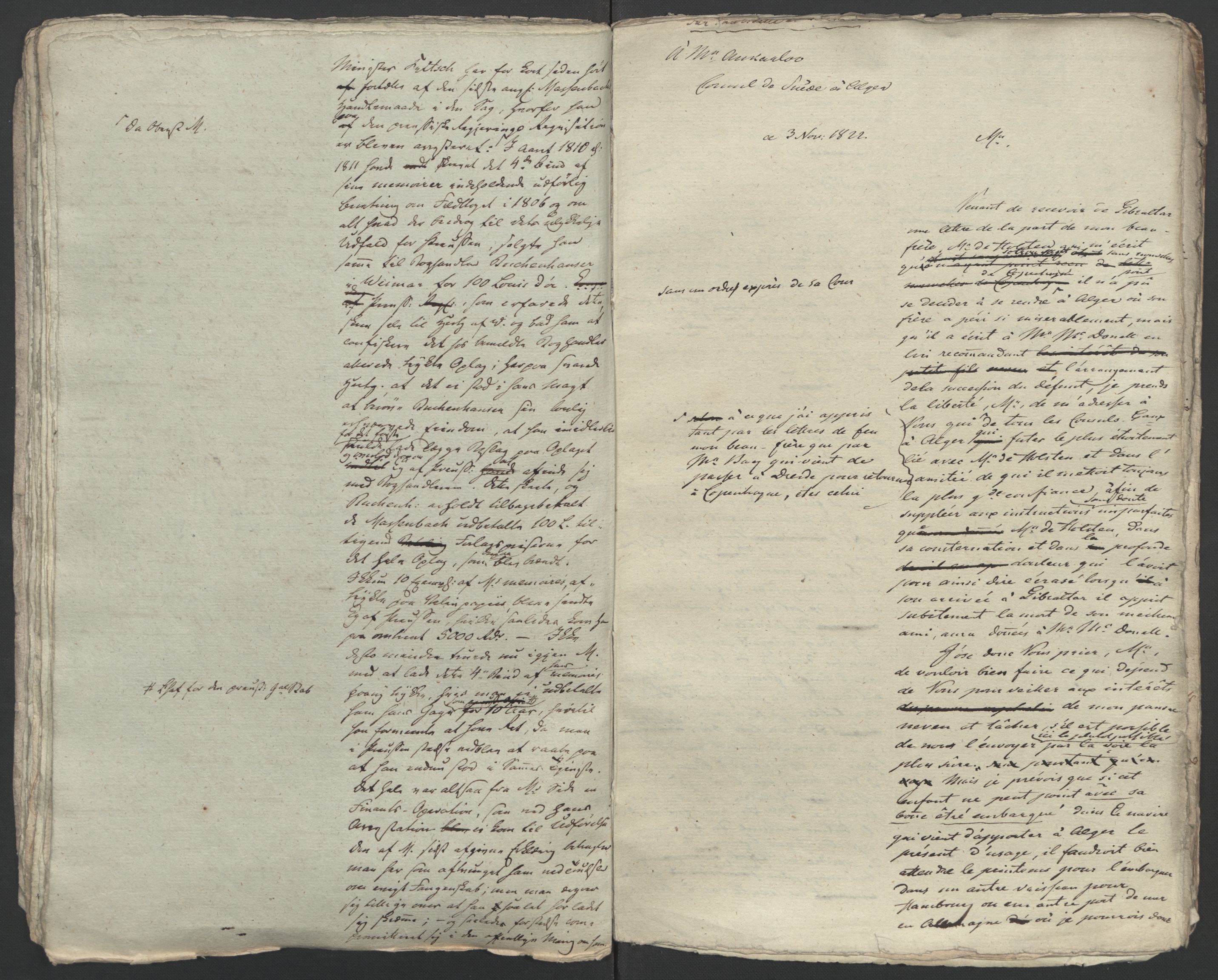 Faye, Andreas, AV/RA-PA-0015/F/Fh/L0026/0004: -- / Geheime-legationsraad Irgens-Berghs breve i consept 1817-1827, p. 30