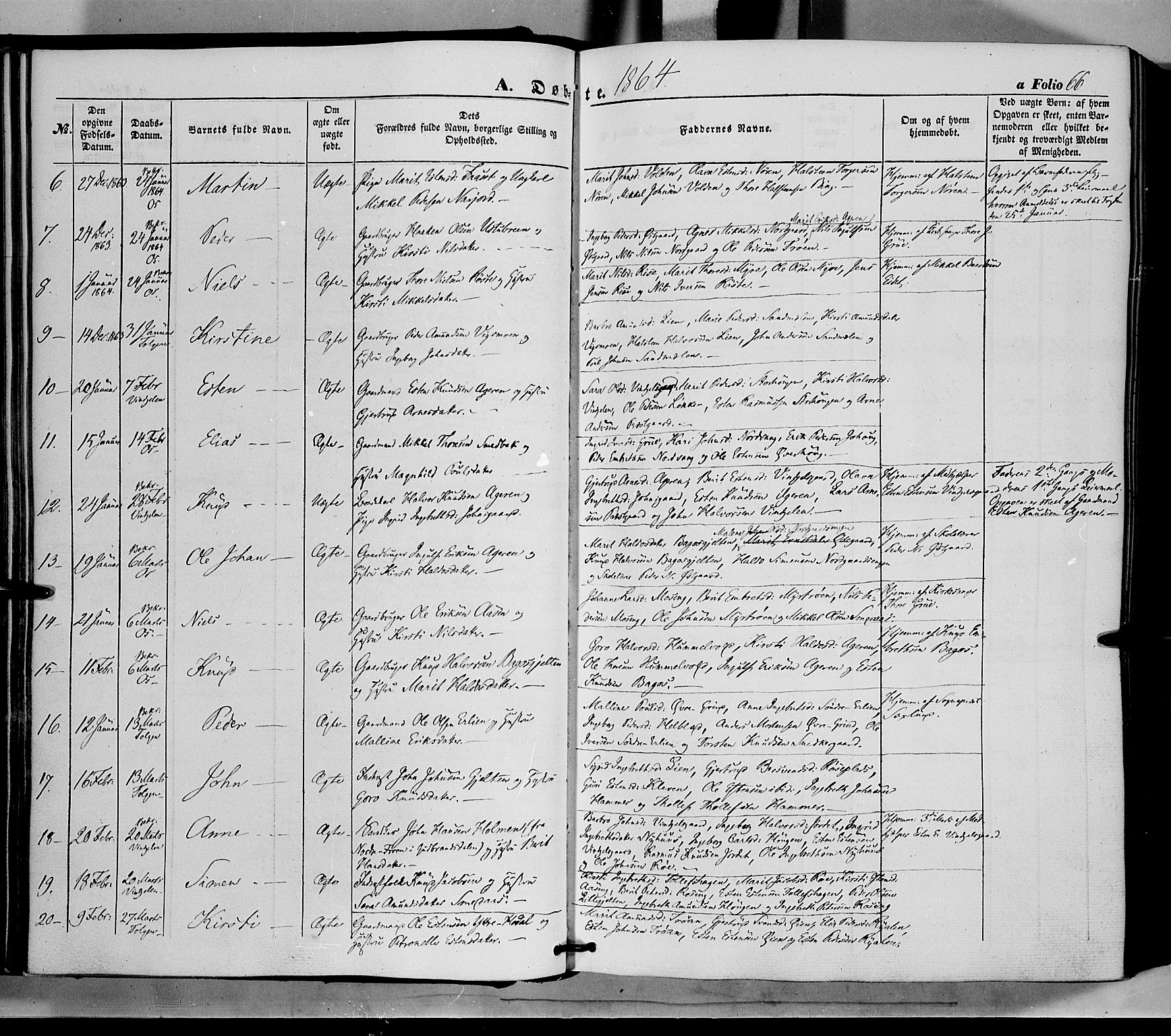 Tolga prestekontor, AV/SAH-PREST-062/K/L0006: Parish register (official) no. 6, 1852-1876, p. 66