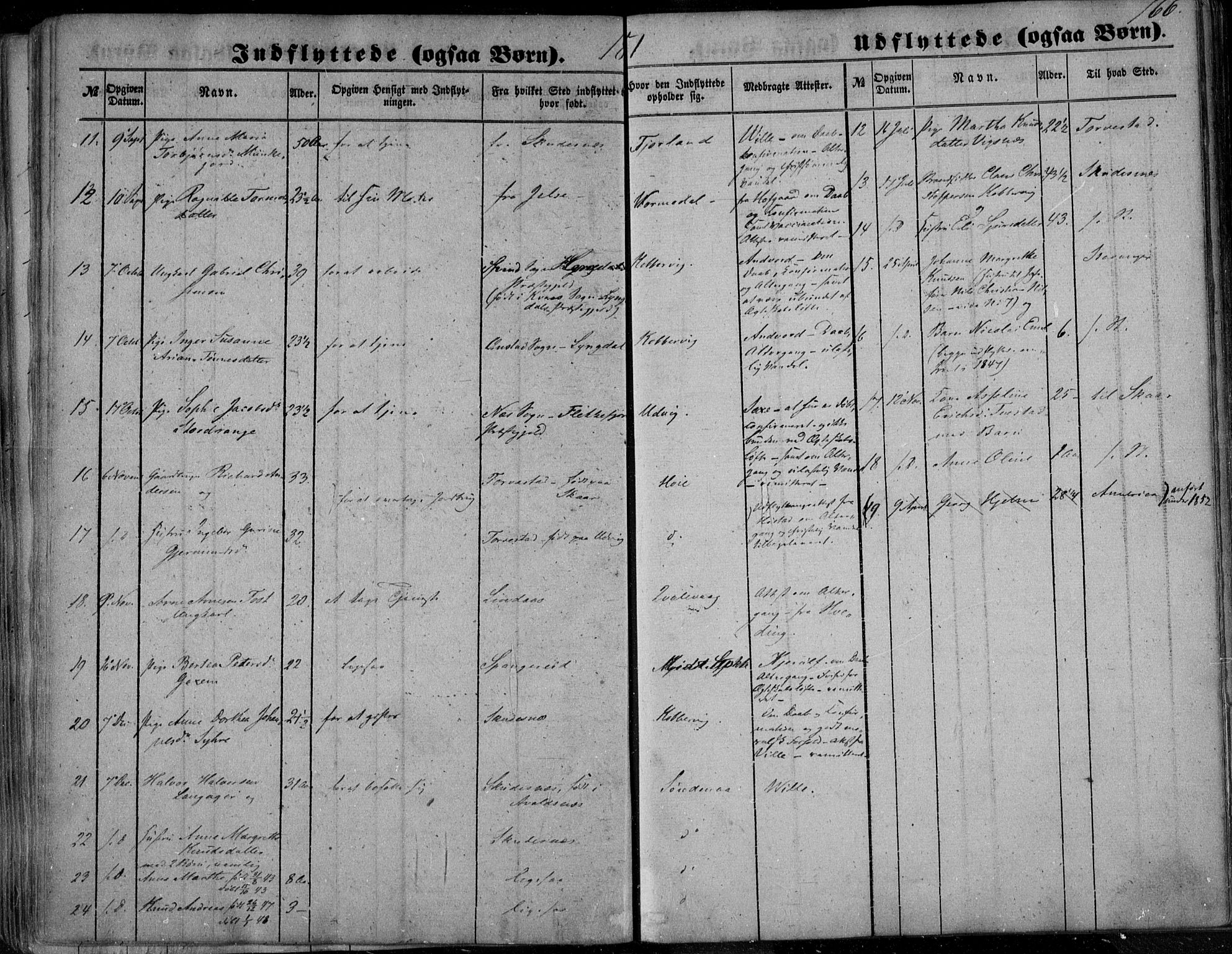 Avaldsnes sokneprestkontor, SAST/A -101851/H/Ha/Haa/L0008: Parish register (official) no. A 8, 1847-1857, p. 166