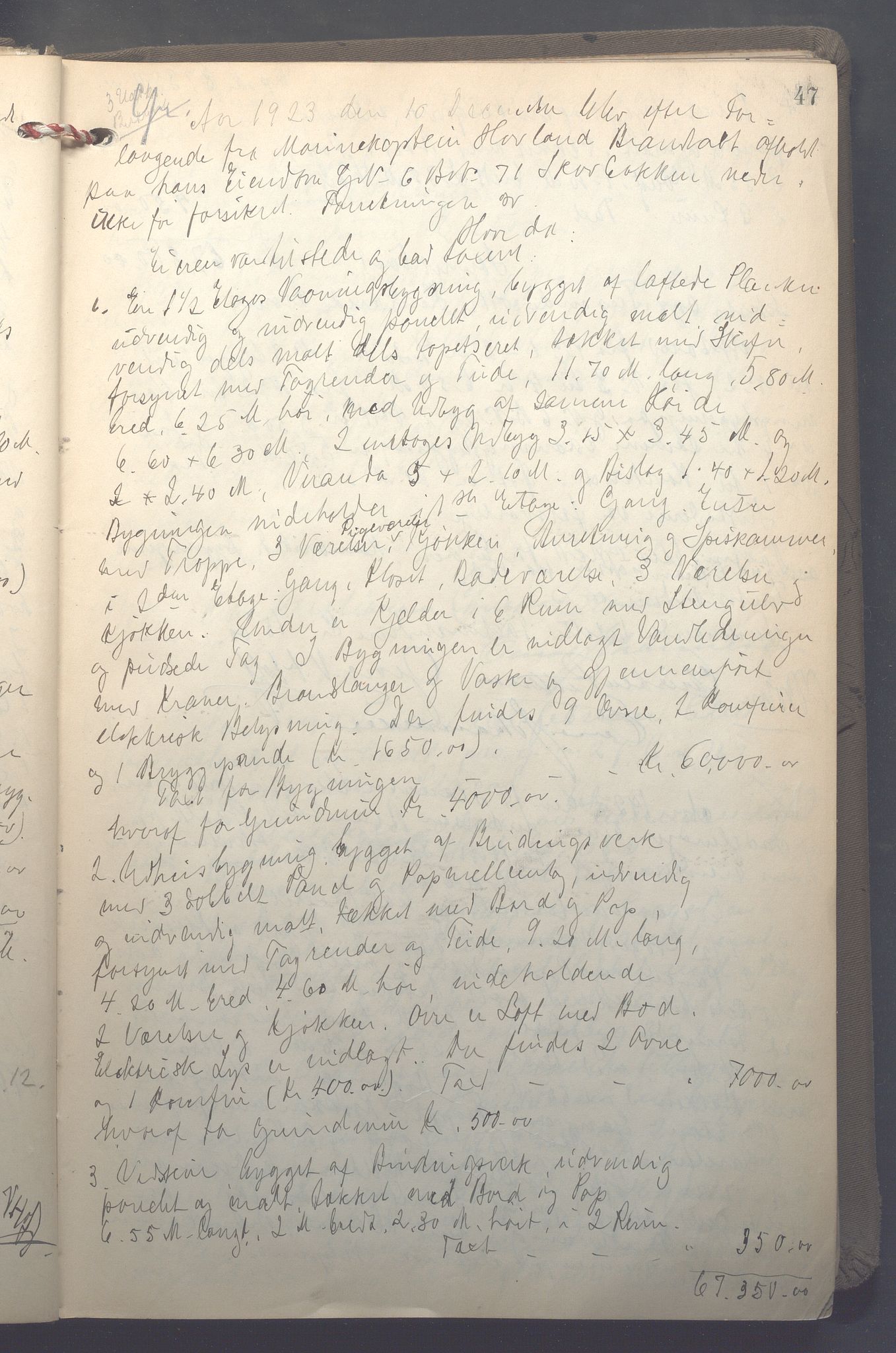 Lensmennene i Aker, OBA/A-10133/F/Fb/L0002: Branntakstprotokoll, 1922-1929, p. 47