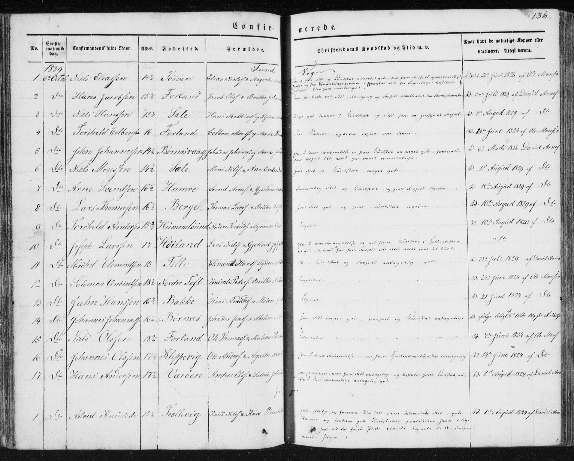 Sund sokneprestembete, SAB/A-99930: Parish register (official) no. A 13, 1835-1849, p. 136