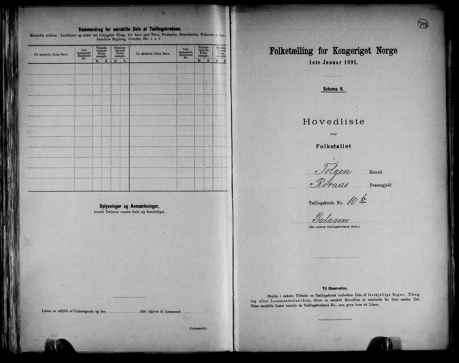 RA, 1891 census for 0436 Tolga, 1891, p. 34