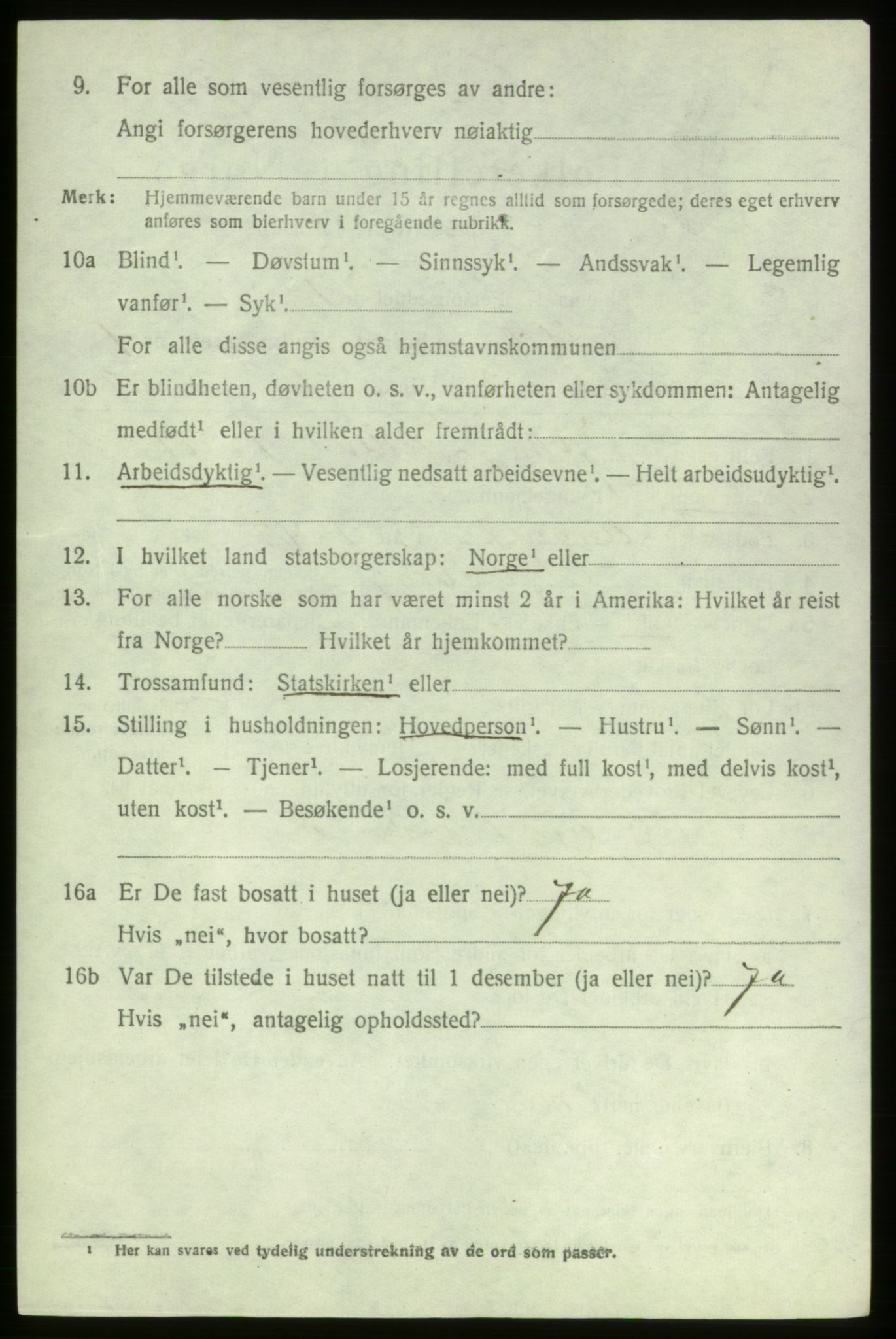 SAB, 1920 census for Stord, 1920, p. 1248