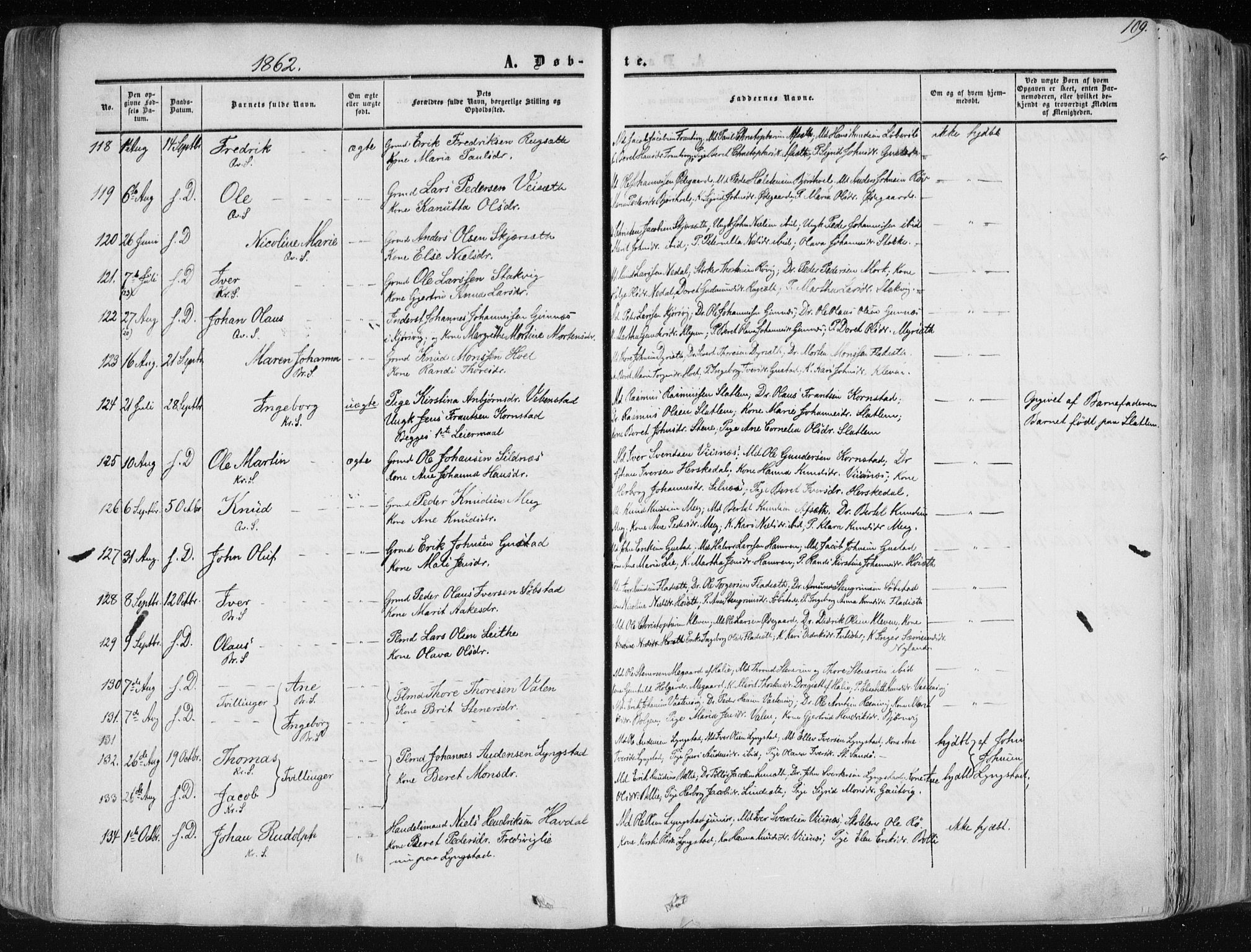 Ministerialprotokoller, klokkerbøker og fødselsregistre - Møre og Romsdal, AV/SAT-A-1454/568/L0804: Parish register (official) no. 568A11, 1854-1868, p. 109