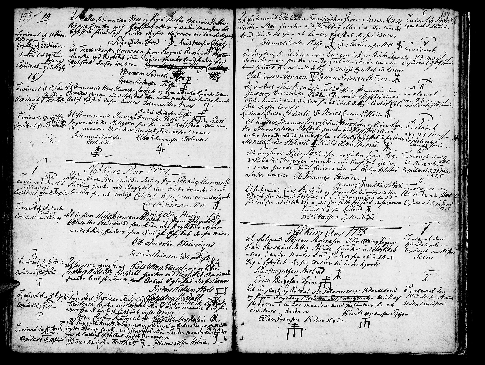 Hosanger sokneprestembete, SAB/A-75801/H/Haa: Parish register (official) no. A 2 /1, 1766-1793, p. 107