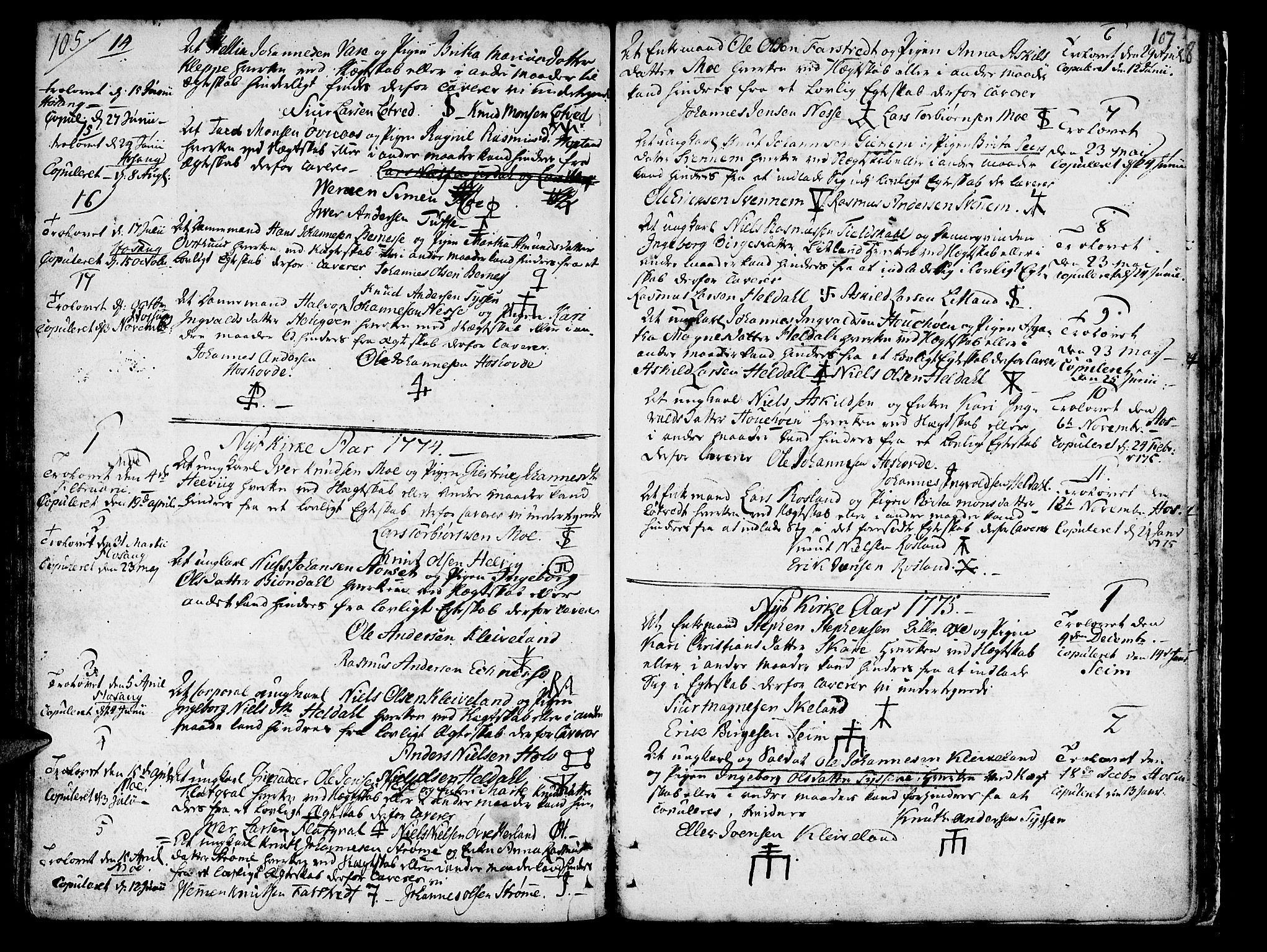 Hosanger sokneprestembete, AV/SAB-A-75801/H/Haa: Parish register (official) no. A 2 /1, 1766-1793, p. 107