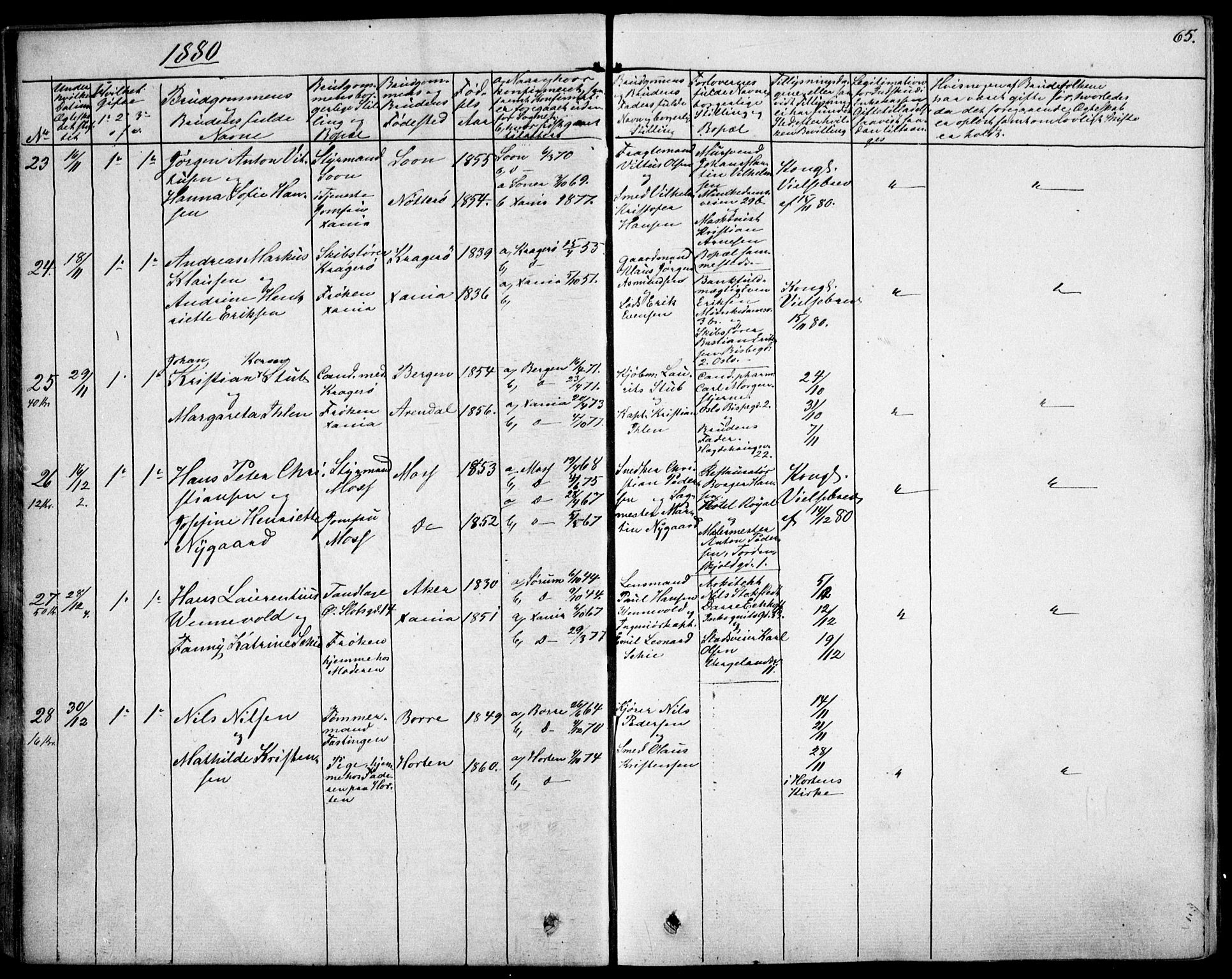 Garnisonsmenigheten Kirkebøker, AV/SAO-A-10846/F/Fa/L0007: Parish register (official) no. 7, 1828-1881, p. 65