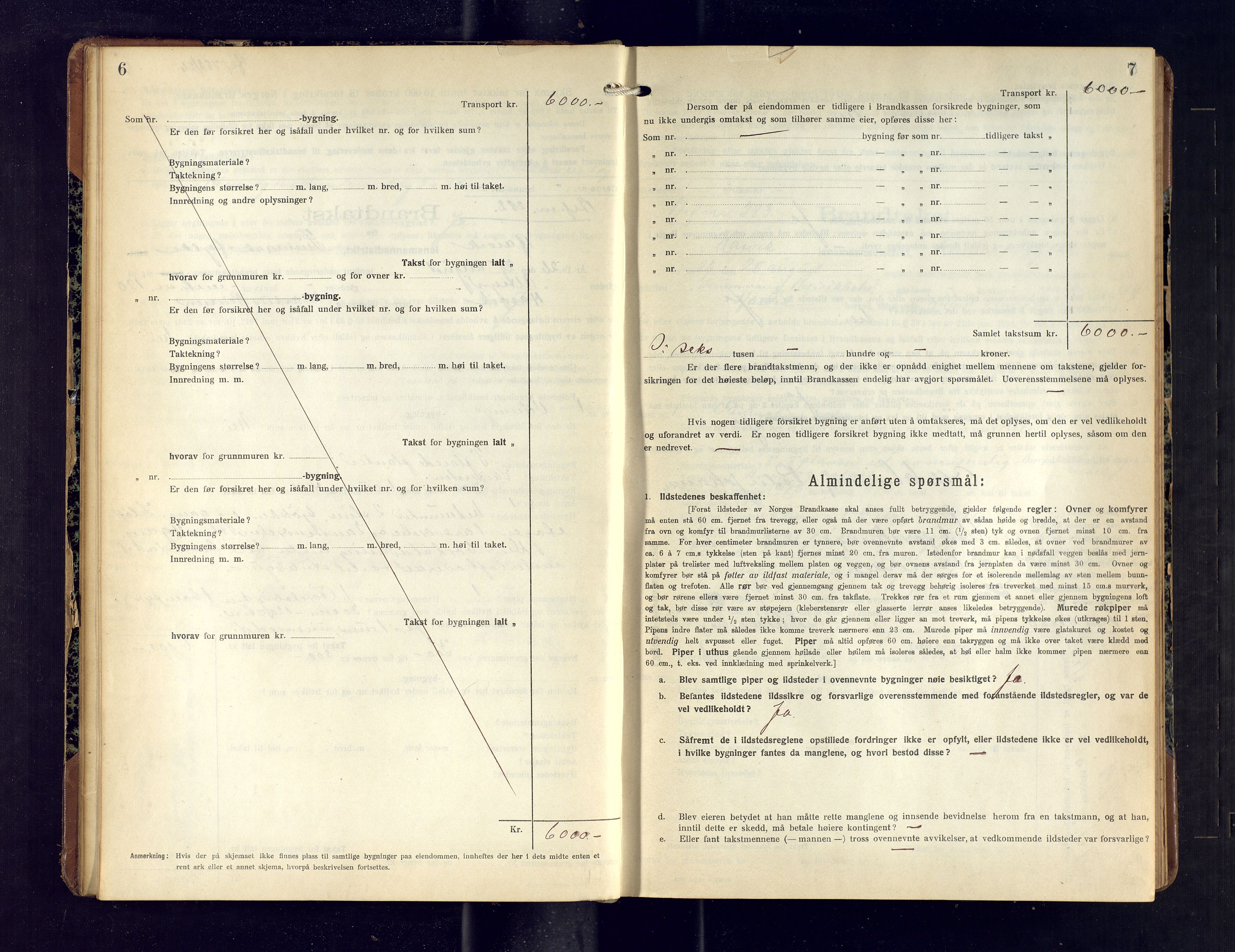 Hasvik lensmannskontor, AV/SATØ-SATO-164/Fob/L0006: Branntakstprotokoll, 1916-1934, p. 6-7