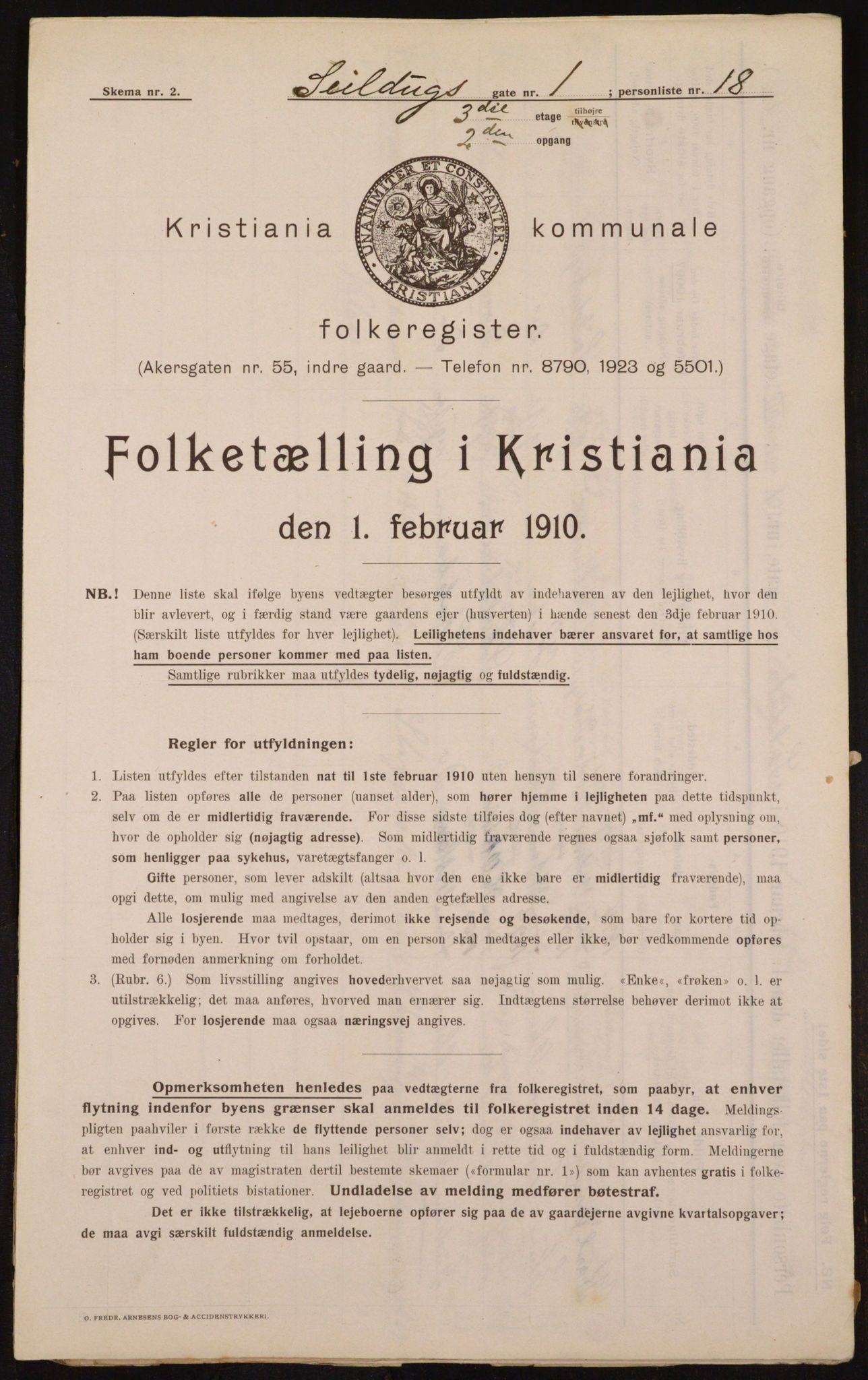 OBA, Municipal Census 1910 for Kristiania, 1910, p. 89612