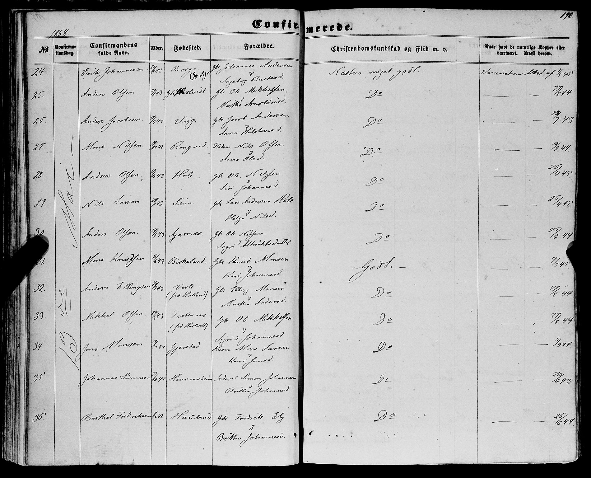 Haus sokneprestembete, SAB/A-75601/H/Haa: Parish register (official) no. A 17, 1858-1870, p. 190