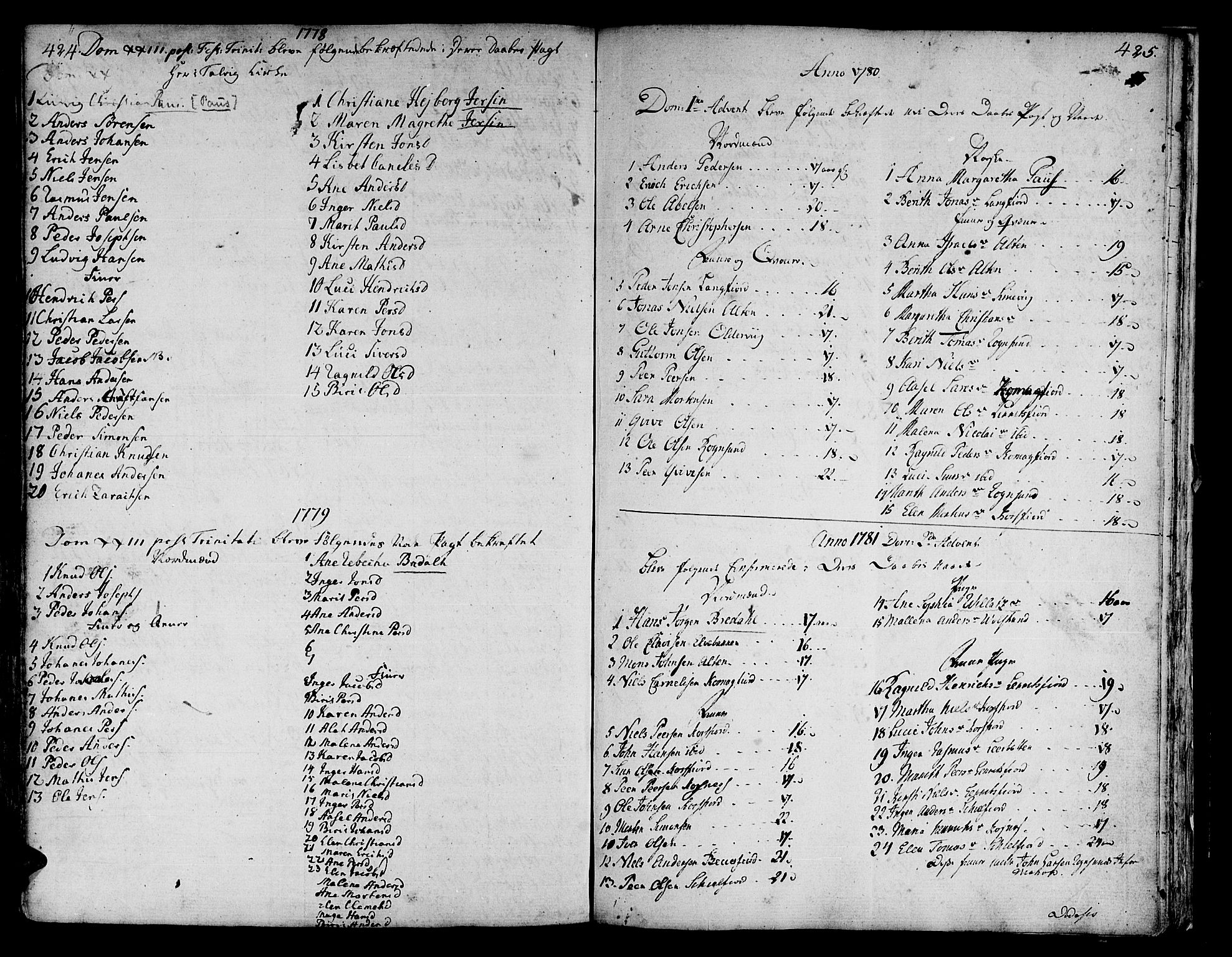 Talvik sokneprestkontor, SATØ/S-1337/H/Ha/L0005kirke: Parish register (official) no. 5, 1772-1798, p. 424-425