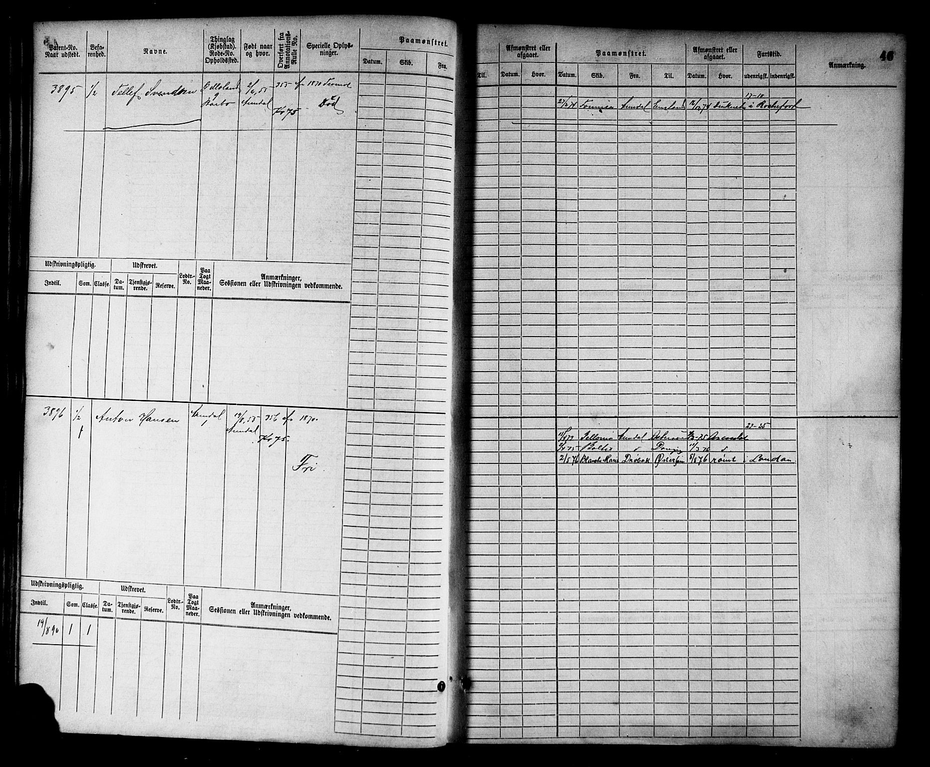 Arendal mønstringskrets, AV/SAK-2031-0012/F/Fb/L0015: Hovedrulle nr 3807-4568, S-13, 1872-1900, p. 48