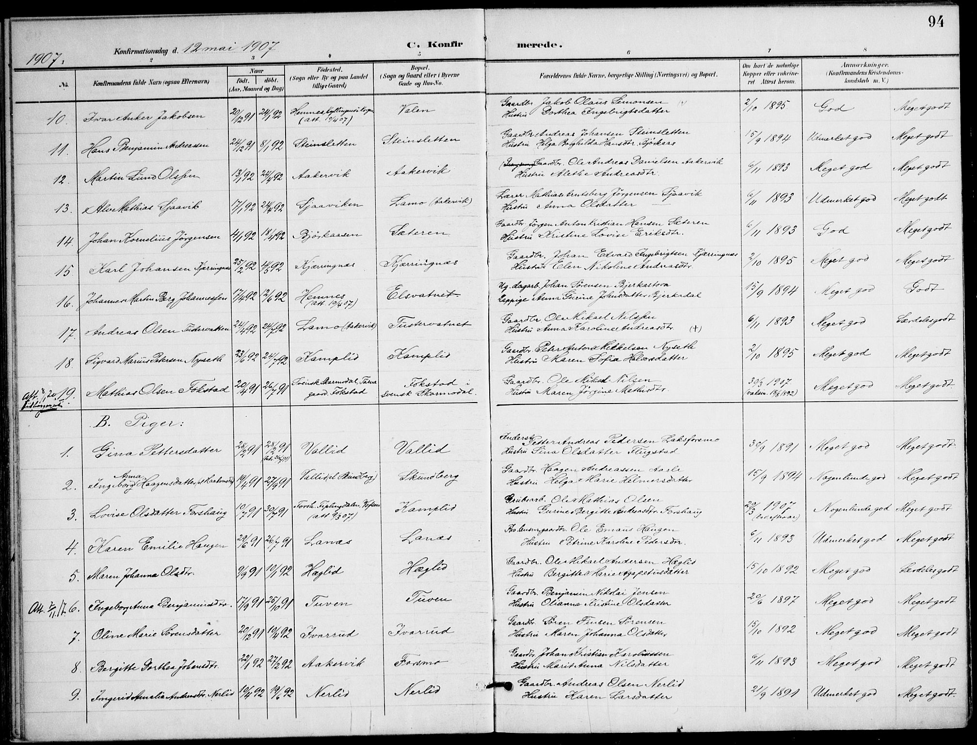 Ministerialprotokoller, klokkerbøker og fødselsregistre - Nordland, AV/SAT-A-1459/823/L0326: Parish register (official) no. 823A03, 1899-1919, p. 94