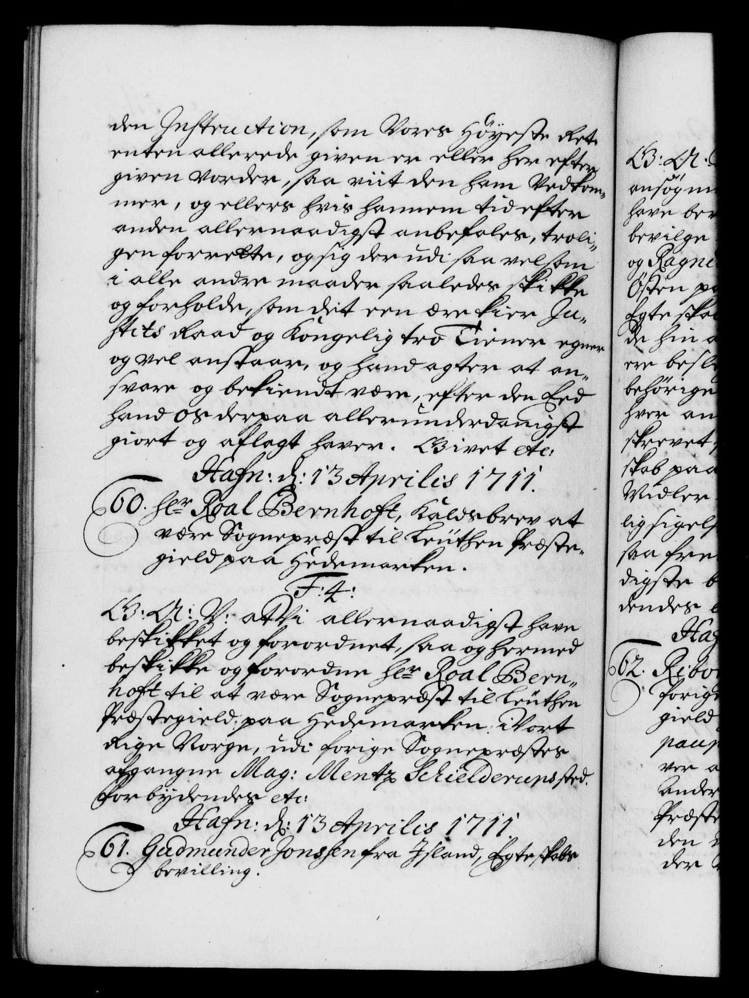 Danske Kanselli 1572-1799, RA/EA-3023/F/Fc/Fca/Fcaa/L0020: Norske registre, 1708-1711, p. 511b