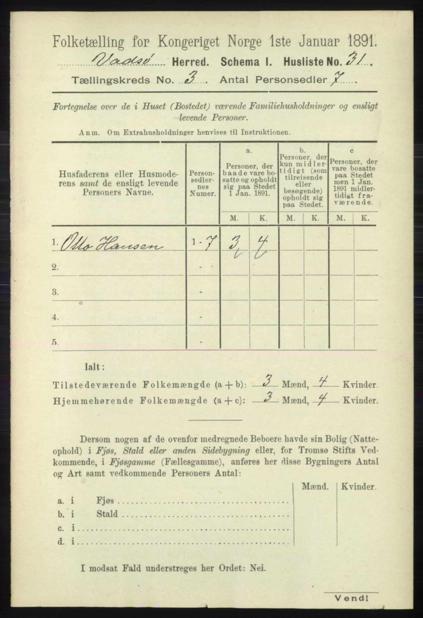 RA, 1891 census for 2029 Vadsø, 1891, p. 800