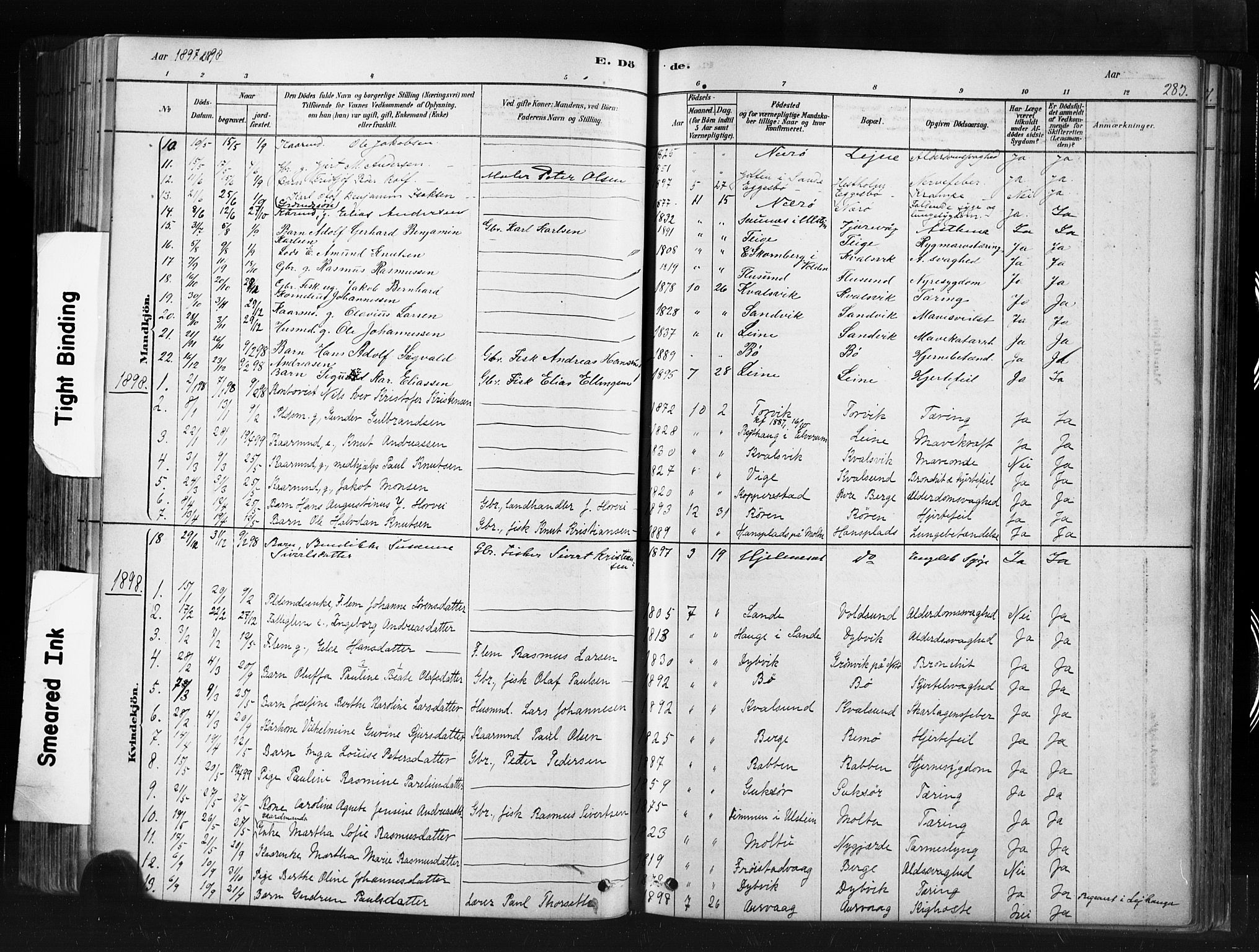 Ministerialprotokoller, klokkerbøker og fødselsregistre - Møre og Romsdal, SAT/A-1454/507/L0073: Parish register (official) no. 507A08, 1878-1904, p. 283