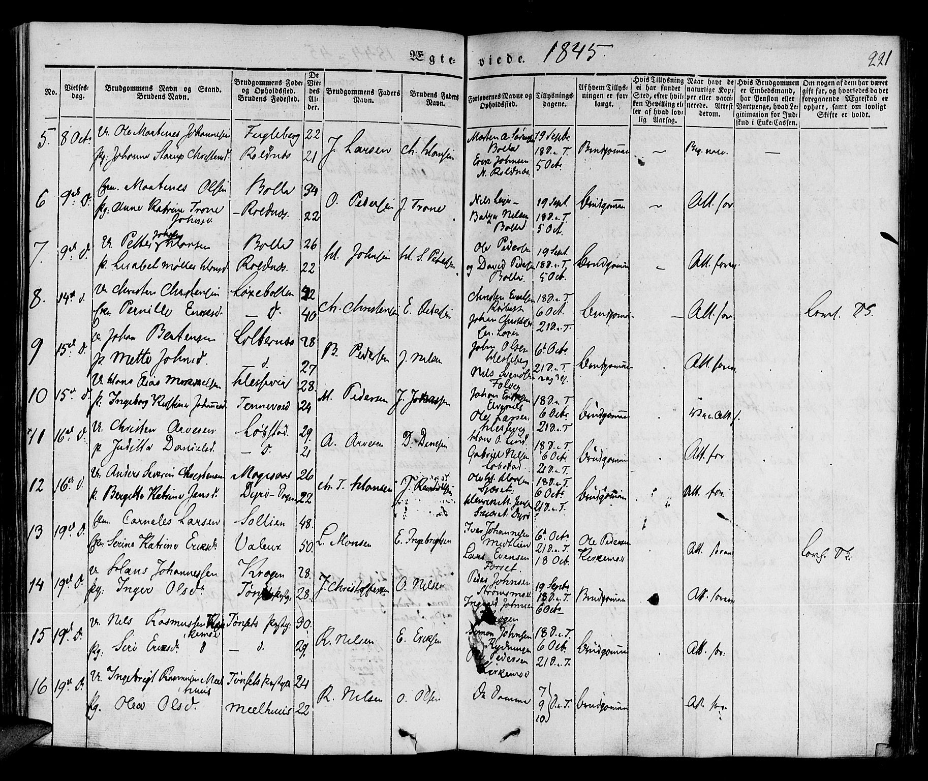 Ibestad sokneprestembete, AV/SATØ-S-0077/H/Ha/Haa/L0006kirke: Parish register (official) no. 6, 1837-1850, p. 221