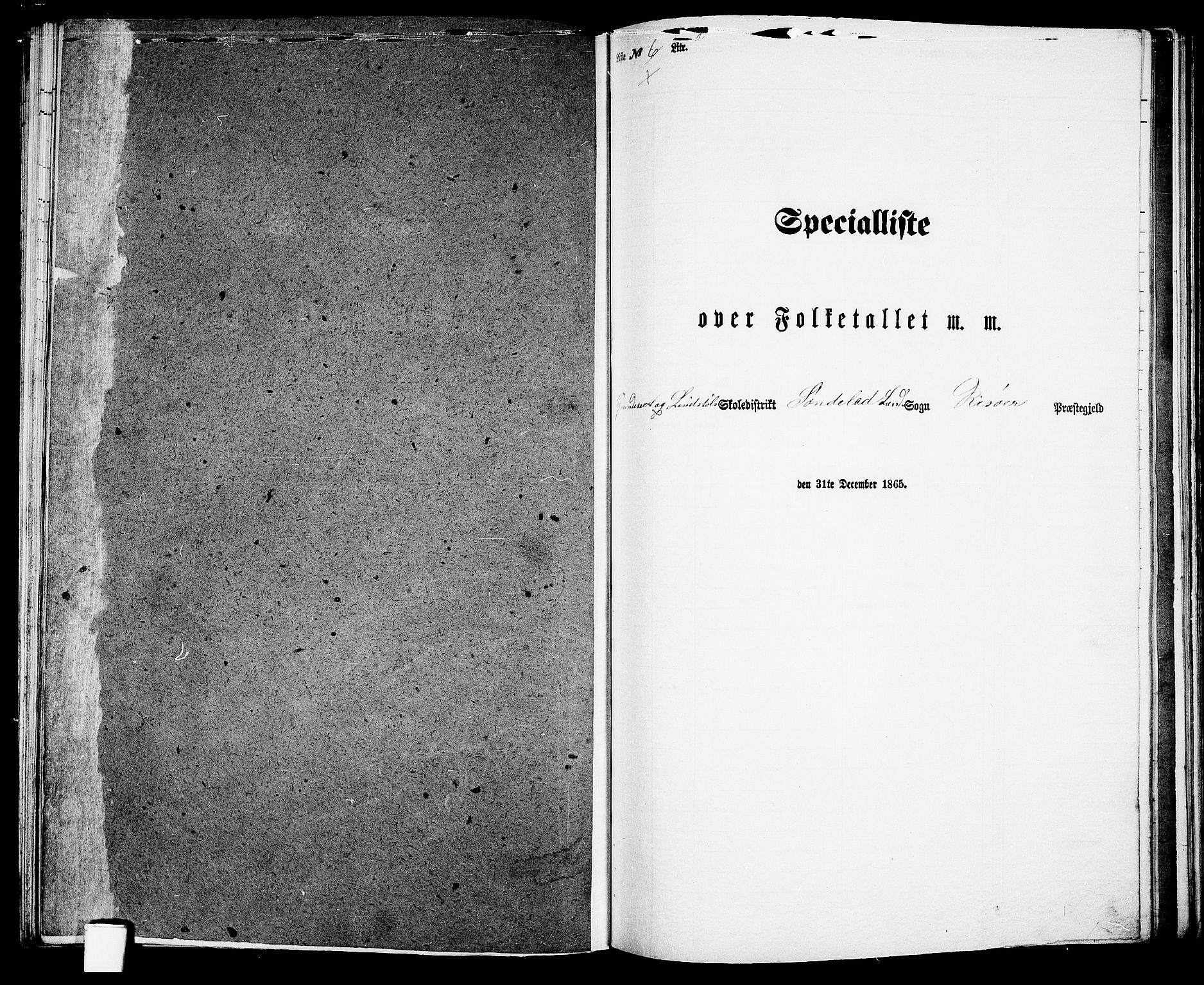 RA, 1865 census for Risør/Søndeled, 1865, p. 99