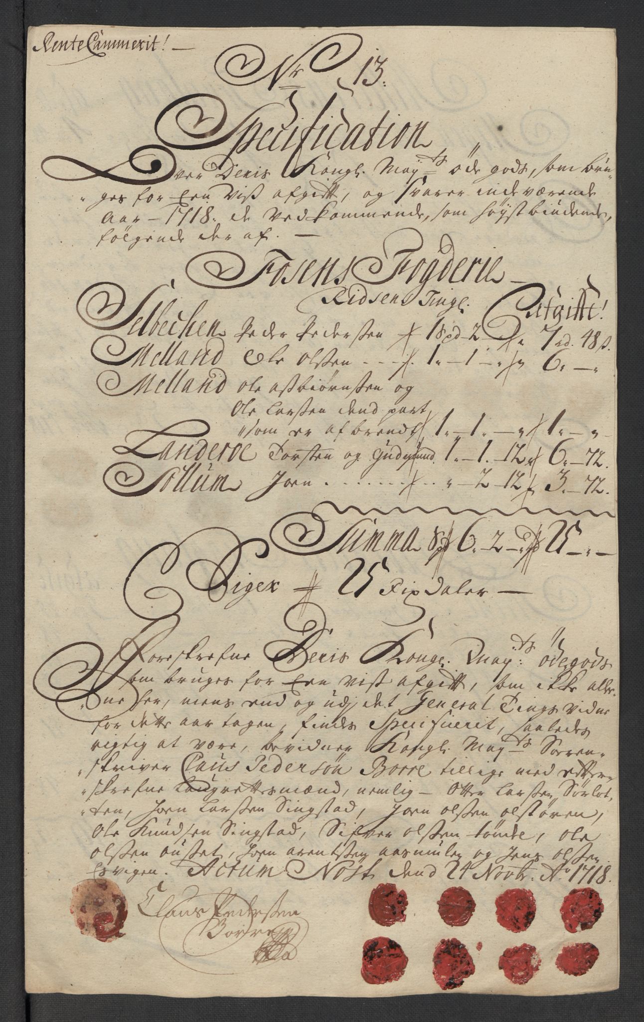 Rentekammeret inntil 1814, Reviderte regnskaper, Fogderegnskap, RA/EA-4092/R57/L3866: Fogderegnskap Fosen, 1718, p. 125