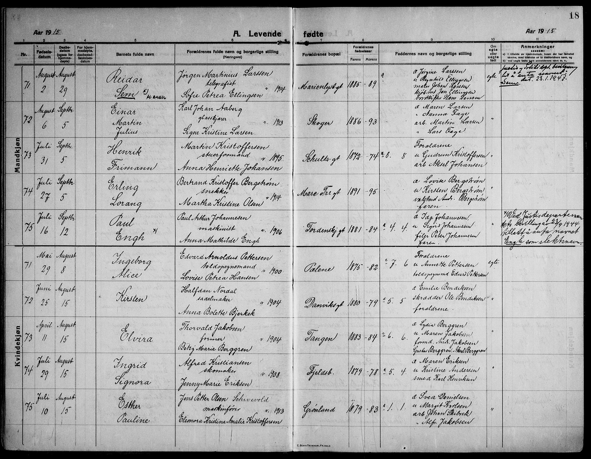 Strømsø kirkebøker, AV/SAKO-A-246/F/Fa/L0029: Parish register (official) no. I 27, 1915-1930, p. 18