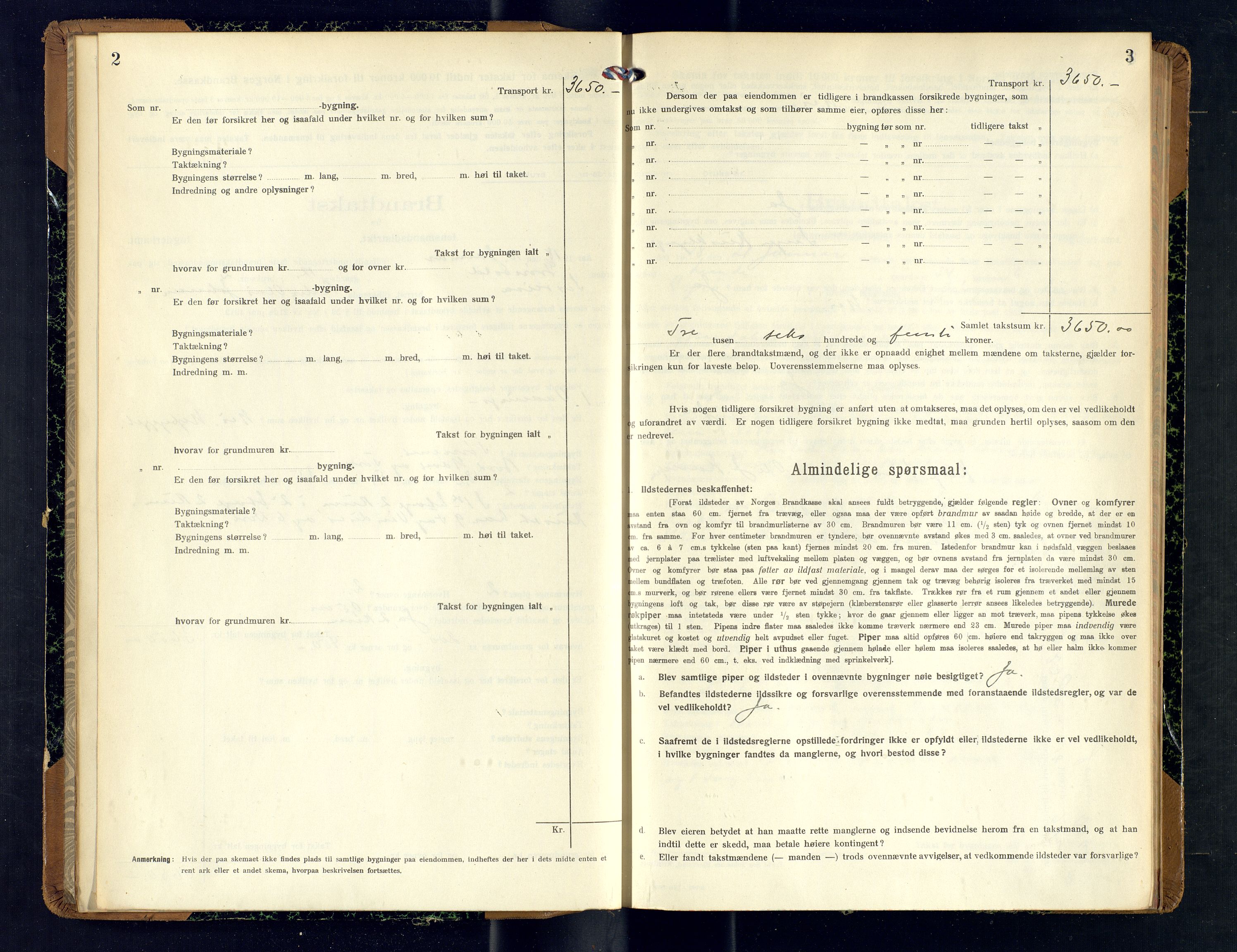 Tranøy lensmannskontor (Sørreisa lensmannskontor), AV/SATØ-SATØ-46/1/F/Fq/Fqc/L0259: Branntakstprotokoller, 1918-1919, p. 2-3