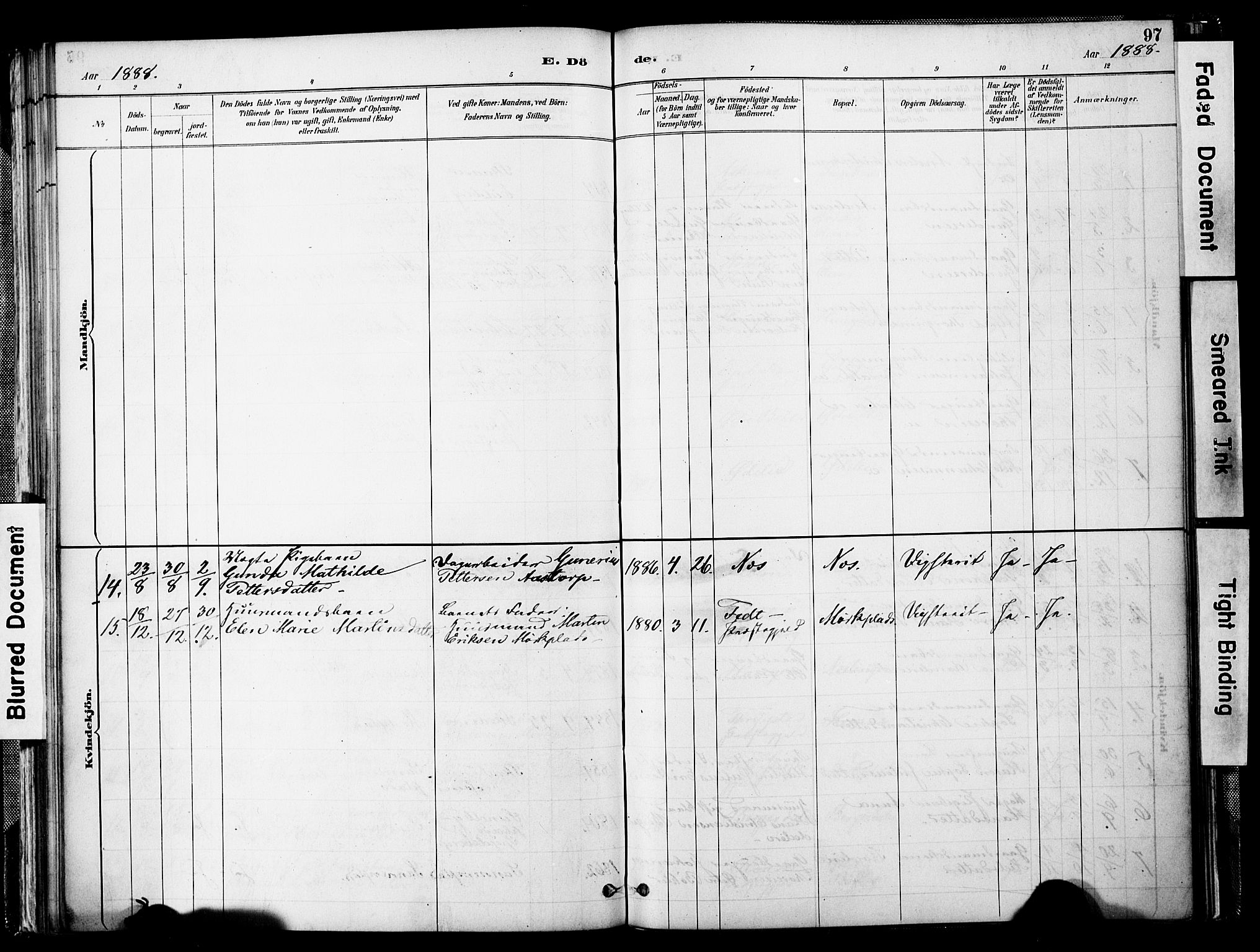Spydeberg prestekontor Kirkebøker, SAO/A-10924/F/Fb/L0001: Parish register (official) no. II 1, 1886-1907, p. 97
