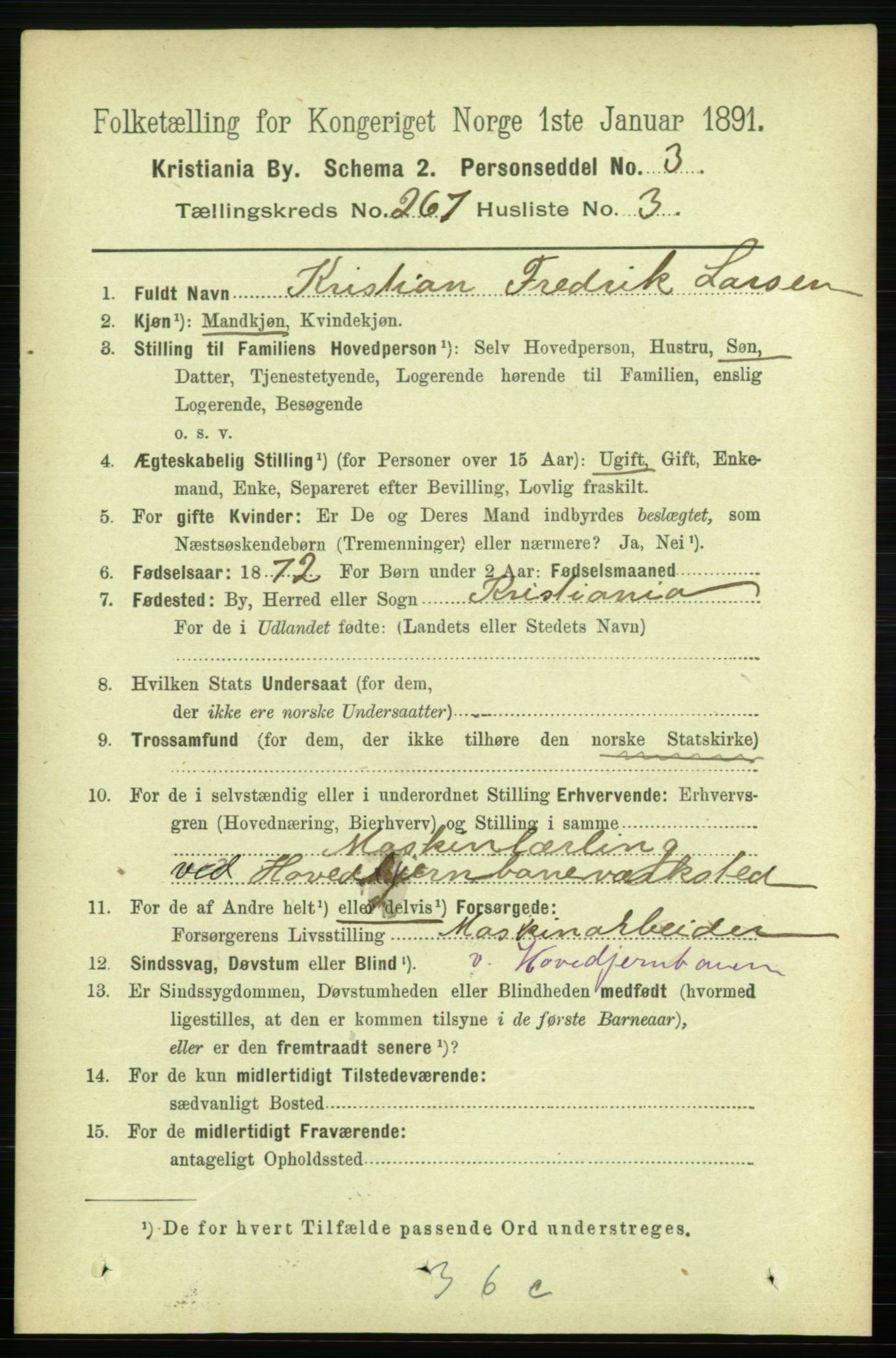 RA, 1891 census for 0301 Kristiania, 1891, p. 161559