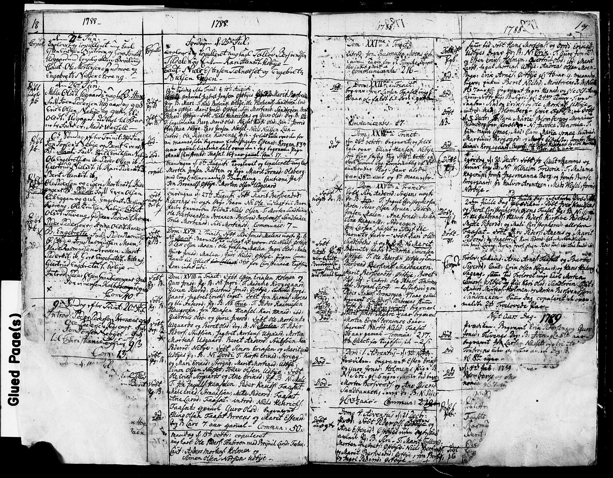 Tynset prestekontor, AV/SAH-PREST-058/H/Ha/Haa/L0013: Parish register (official) no. 13, 1784-1790, p. 18-19