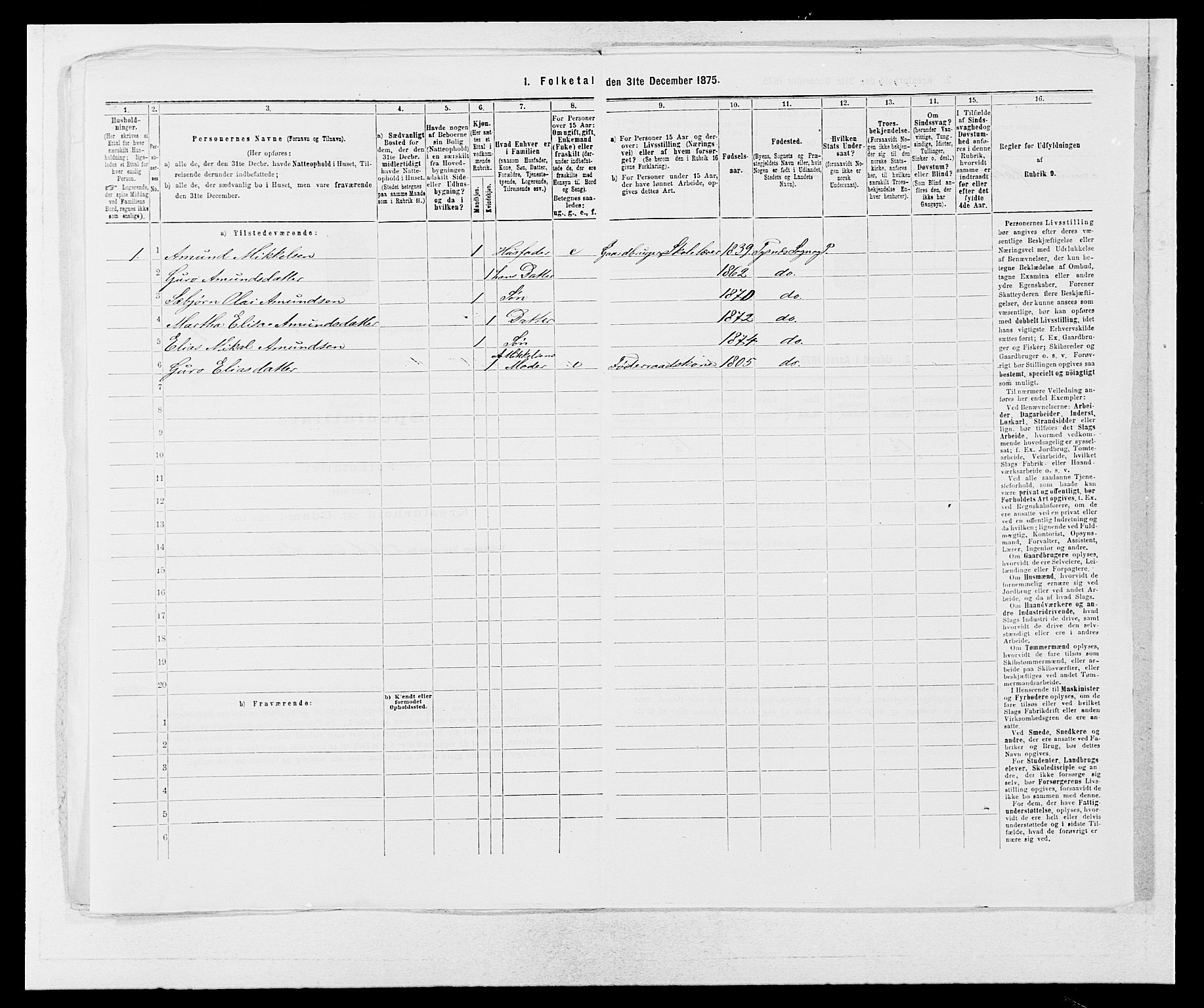 SAB, 1875 census for 1223P Tysnes, 1875, p. 759