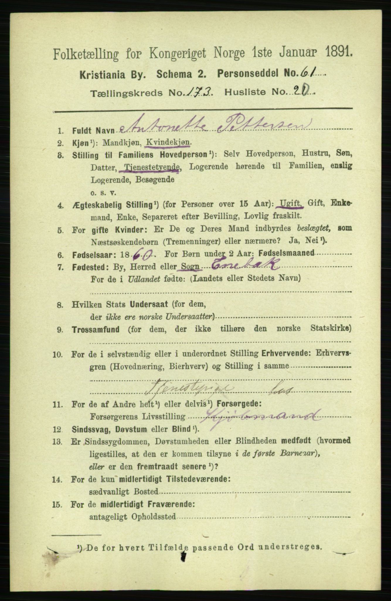 RA, 1891 census for 0301 Kristiania, 1891, p. 103814