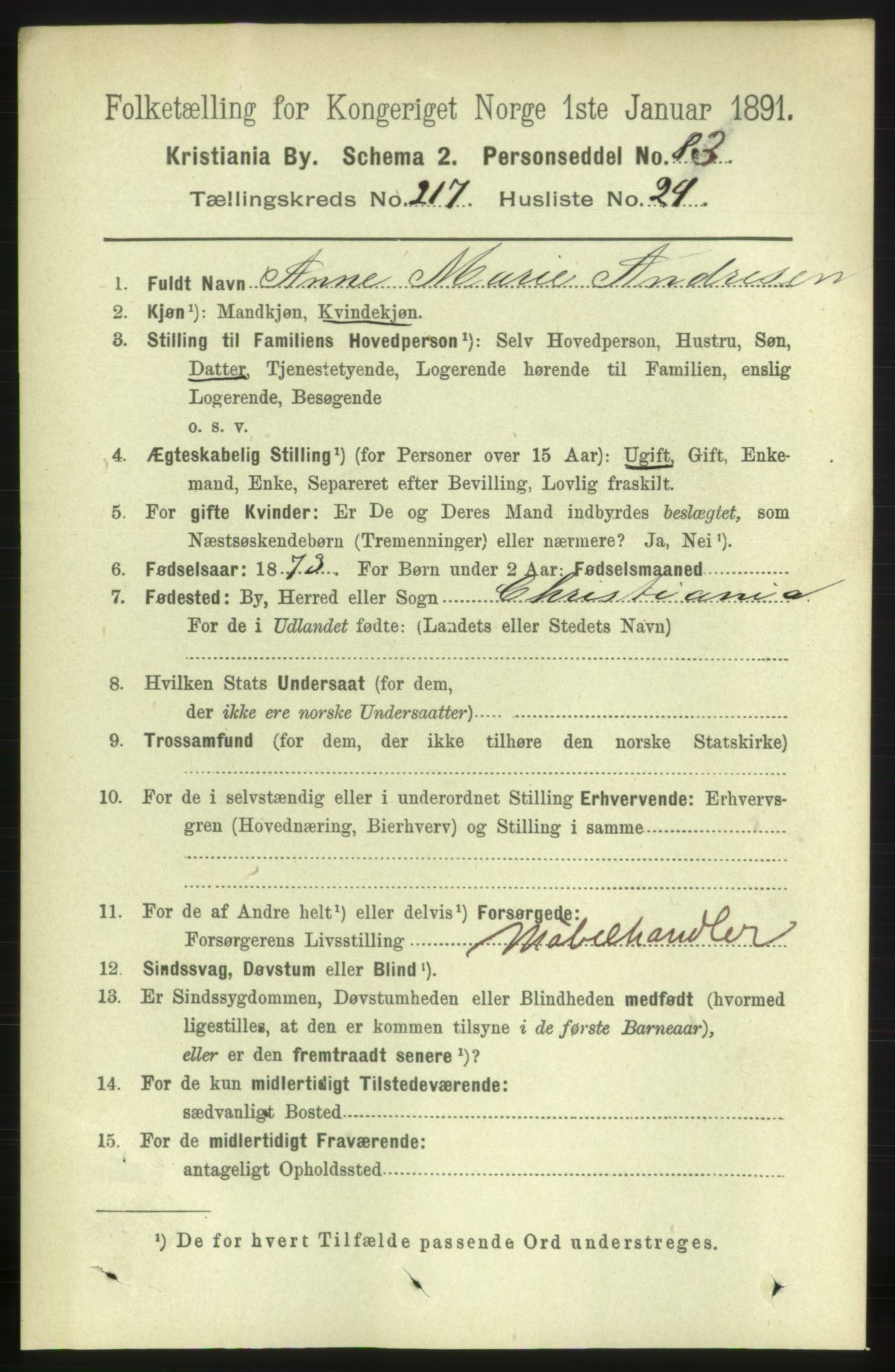 RA, 1891 census for 0301 Kristiania, 1891, p. 129039