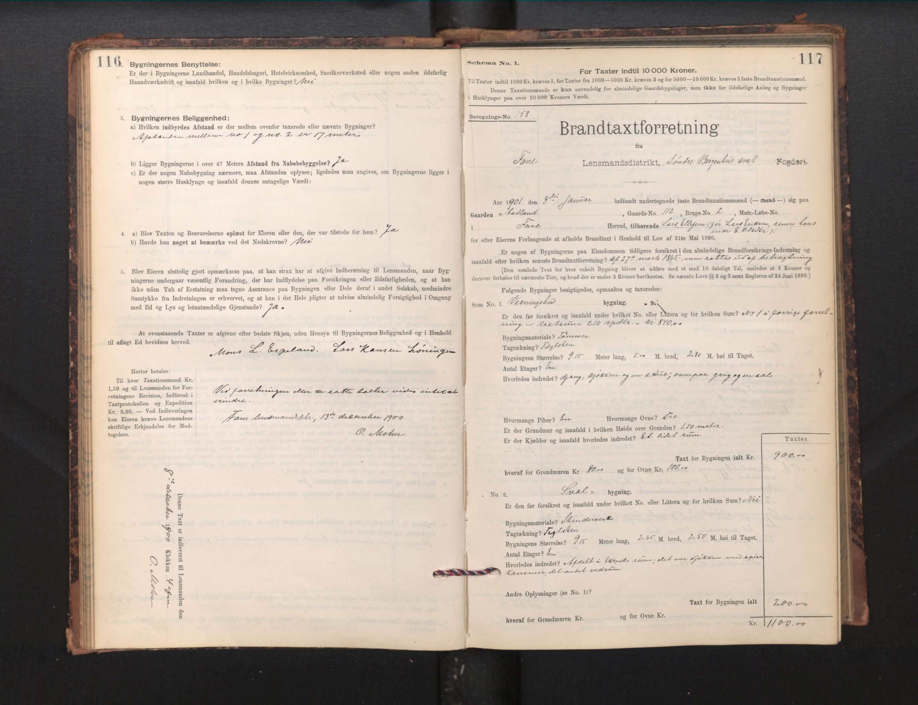 Lensmannen i Fana, AV/SAB-A-31801/0012/L0017: Branntakstprotokoll skjematakst, 1898-1903, p. 116-117