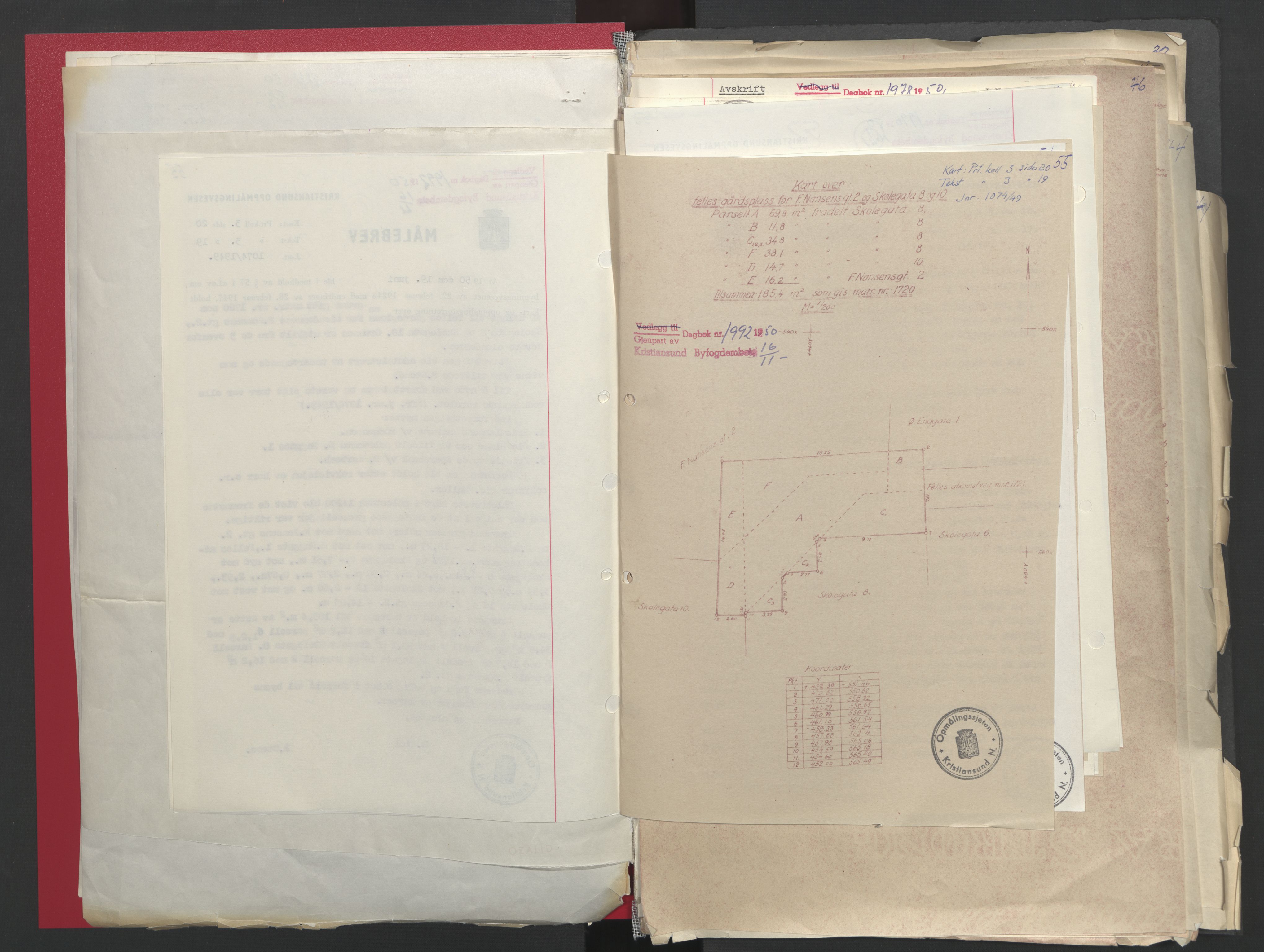 Kristiansund byfogd, AV/SAT-A-4587/A/27: Mortgage book no. 48, 1950-1950, Diary no: : 1992/1950