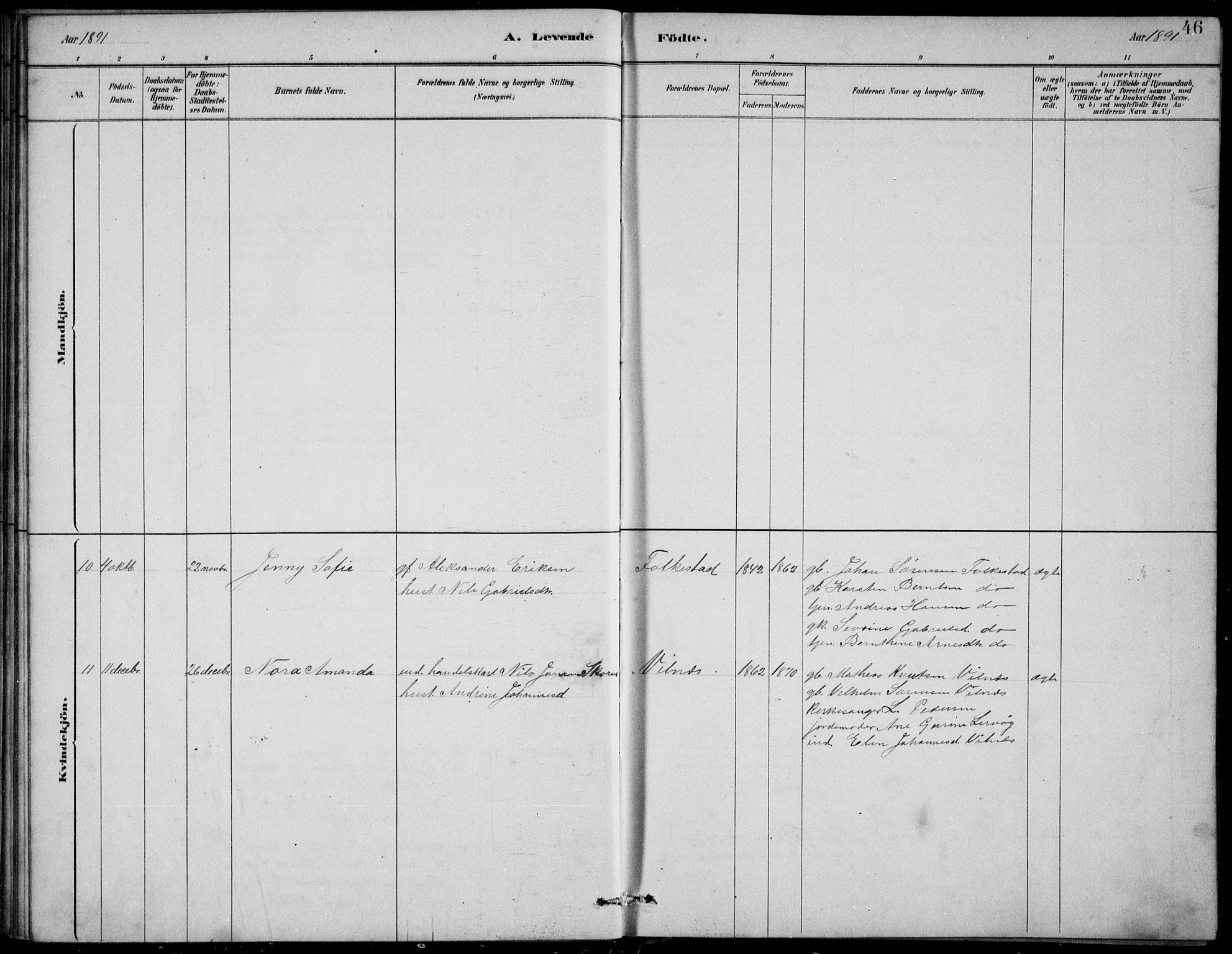 Askvoll sokneprestembete, SAB/A-79501/H/Hab/Habb/L0001: Parish register (copy) no. B 1, 1879-1909, p. 46