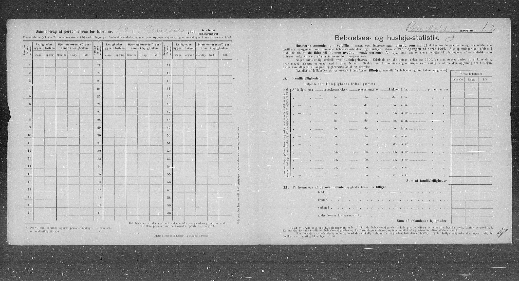 OBA, Municipal Census 1905 for Kristiania, 1905, p. 43813