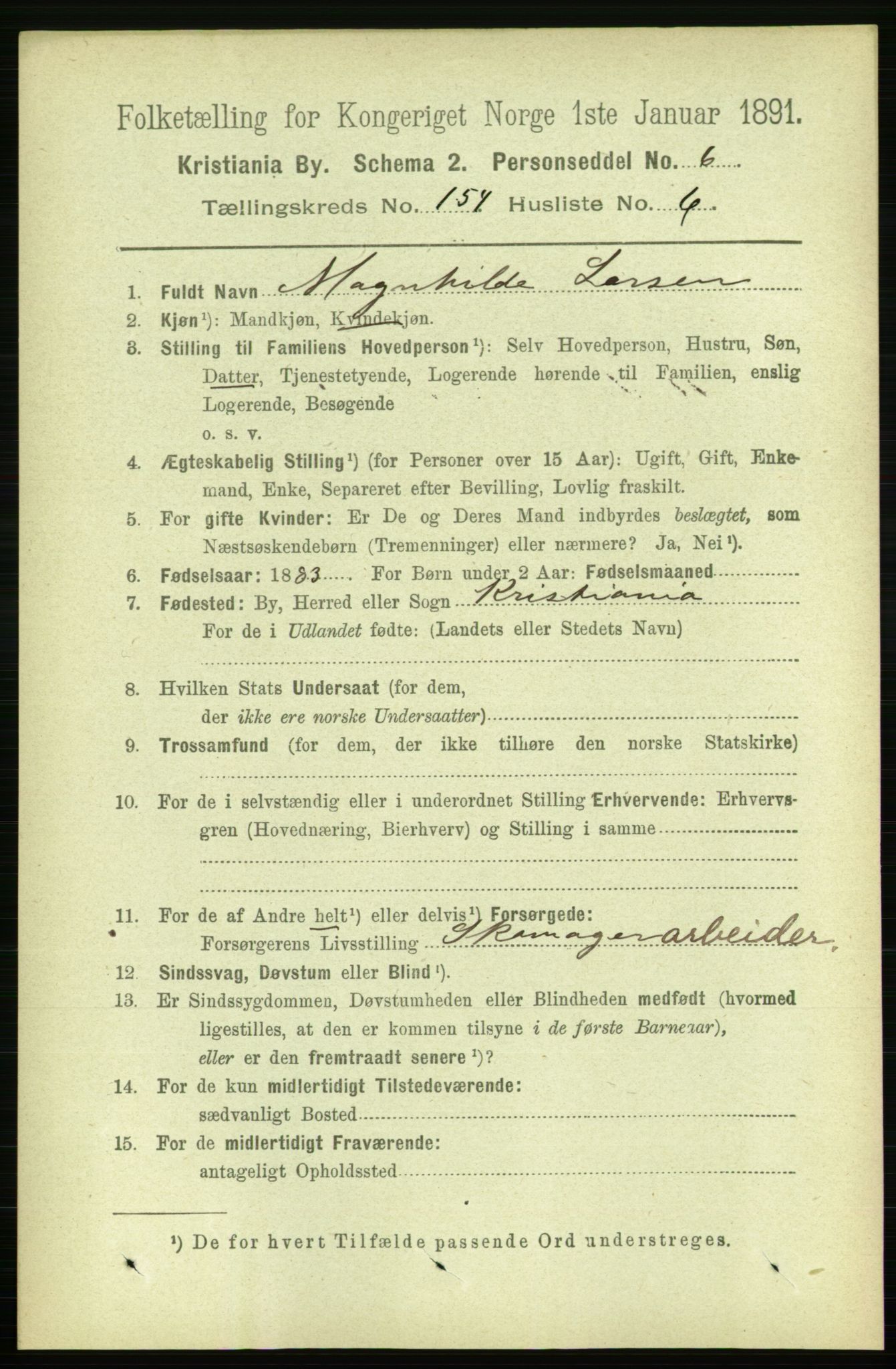 RA, 1891 census for 0301 Kristiania, 1891, p. 87563