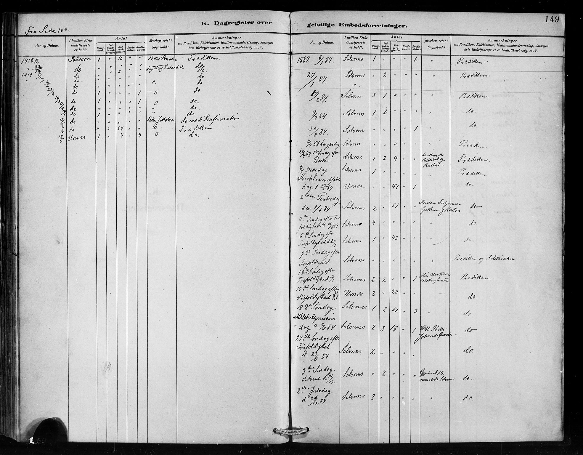 Hafslo sokneprestembete, SAB/A-80301/H/Hab/Habc/L0001: Parish register (copy) no. C 1, 1882-1908, p. 149