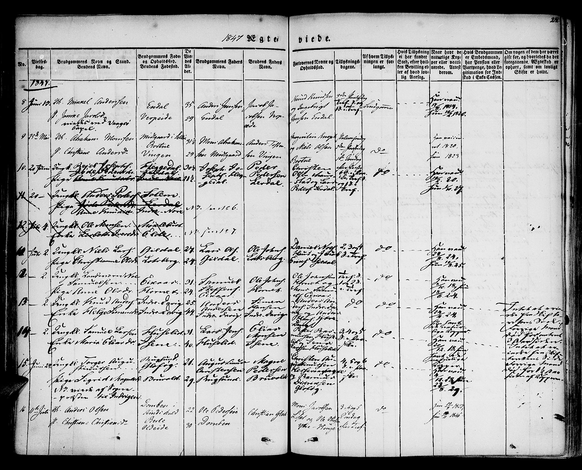 Davik sokneprestembete, AV/SAB-A-79701/H/Haa/Haaa/L0004: Parish register (official) no. A 4, 1830-1849, p. 212